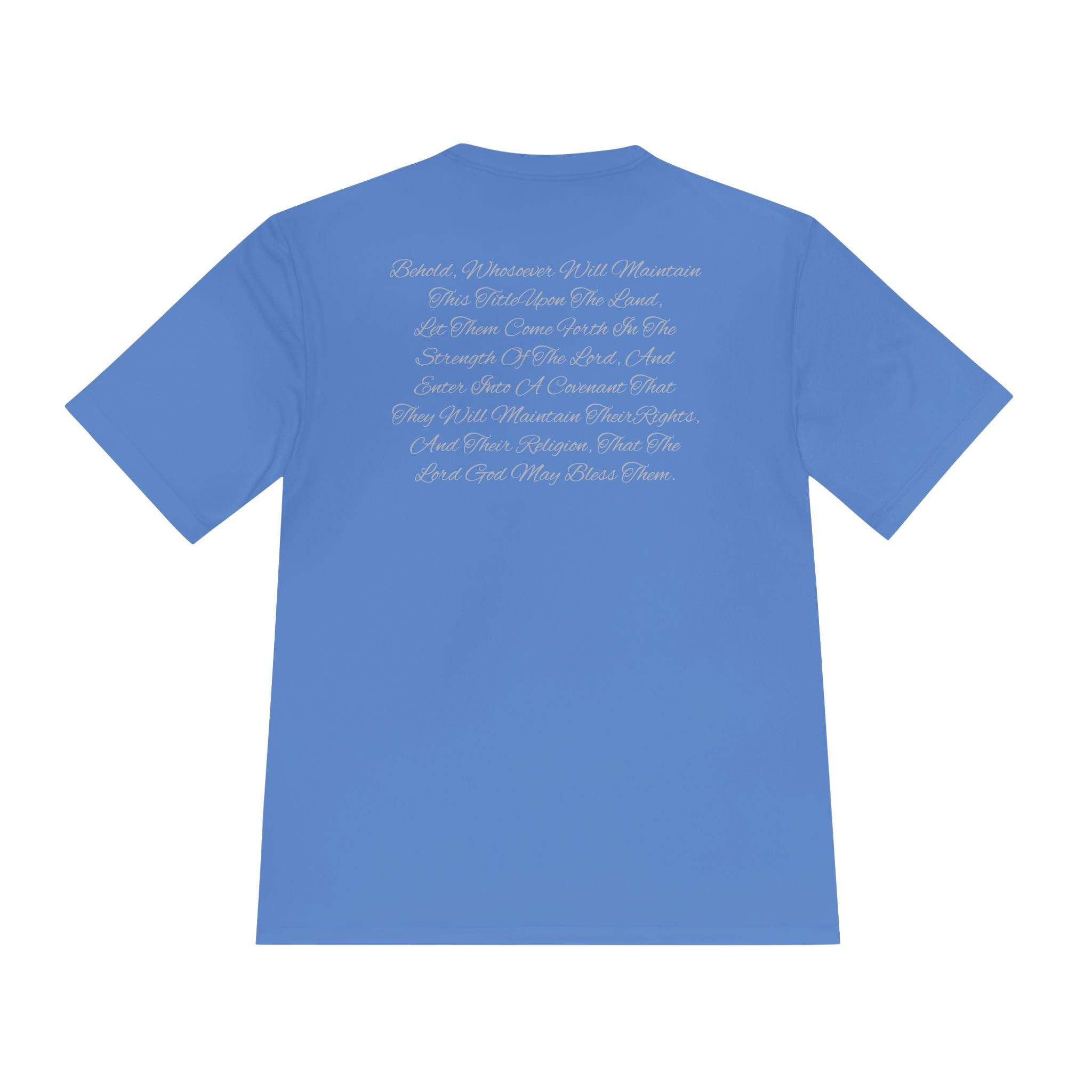 American Flag Title of Liberty Graphic Tee — Patriotic "Land of the Free" Moisture-Wicking Shirt
