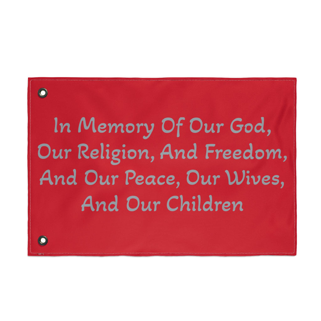 Copy of Title of Liberty Memorial Quote Flag — "In Memory Of Our God, Our Religion, And Freedom" Double-Sided Garden Flag