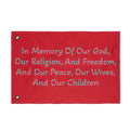 Copy of Title of Liberty Memorial Quote Flag — "In Memory Of Our God, Our Religion, And Freedom" Double-Sided Garden Flag