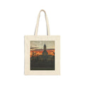 Sunset Temple Canvas Tote Bag – Scenic Evening Skyline Tote