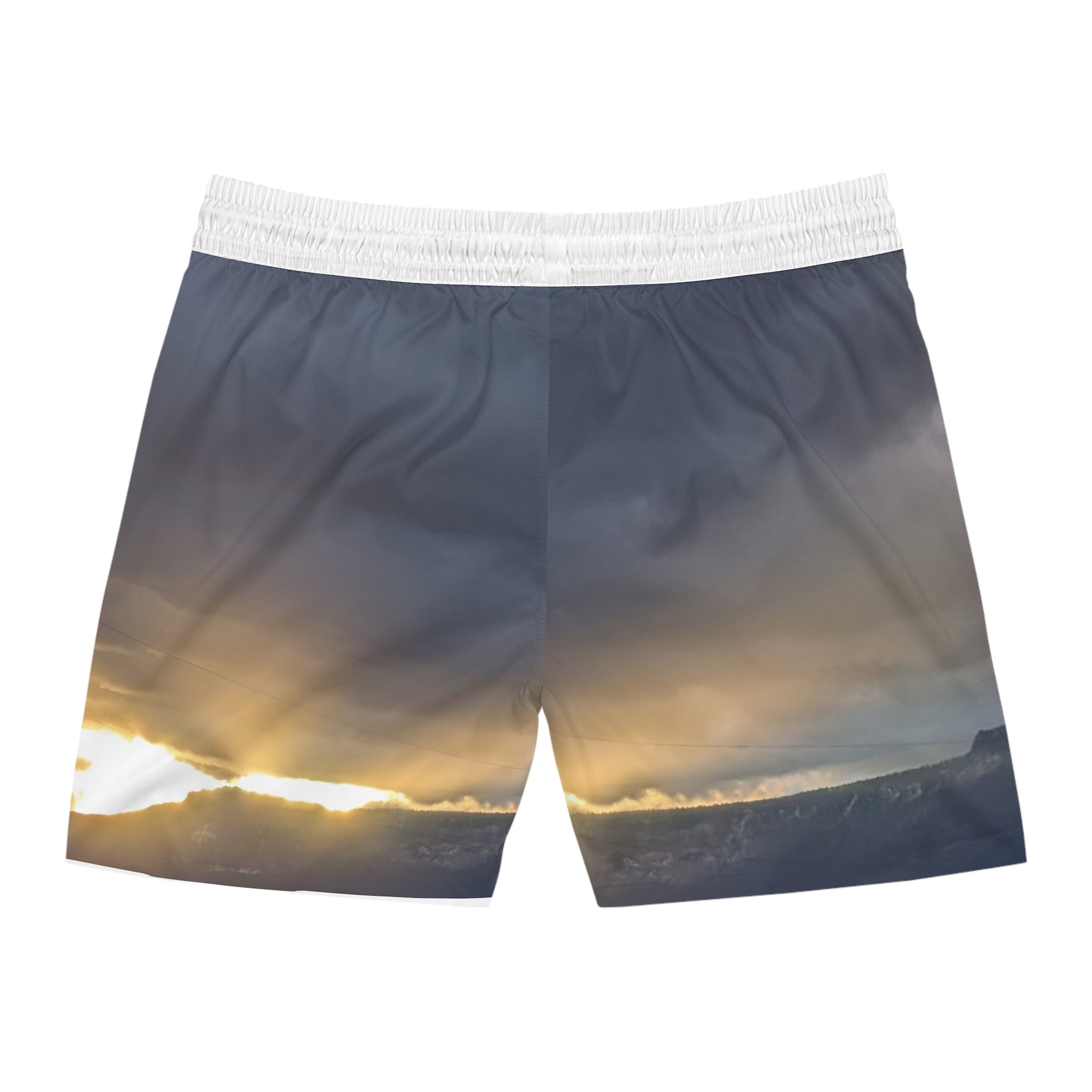 Sunrise Over the Mesa Swim Shorts — Men's Mid-Length Beach Trunks