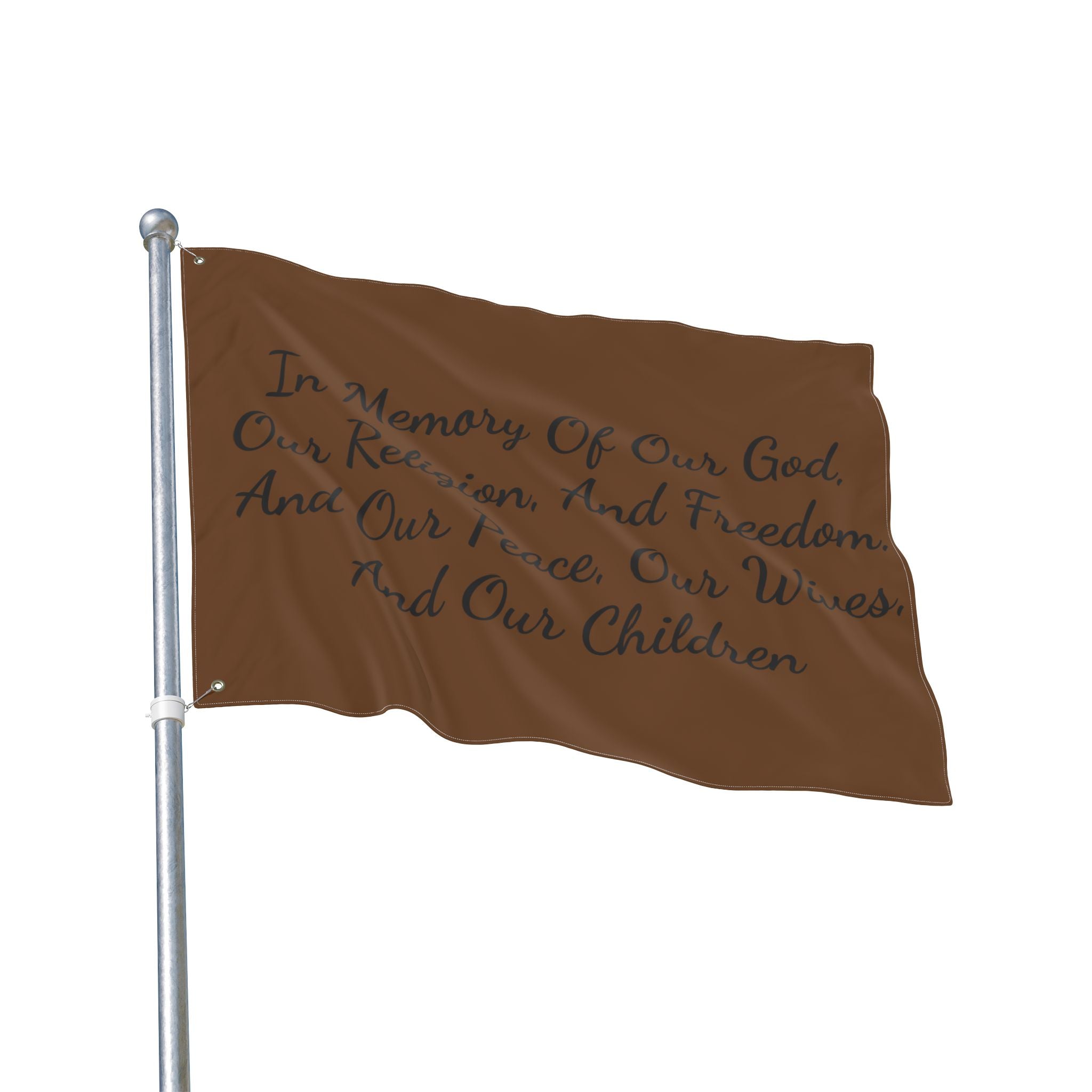 Title of Liberty Double-Sided Flag — "In Memory Of Our God, Our Religion, And Freedom"