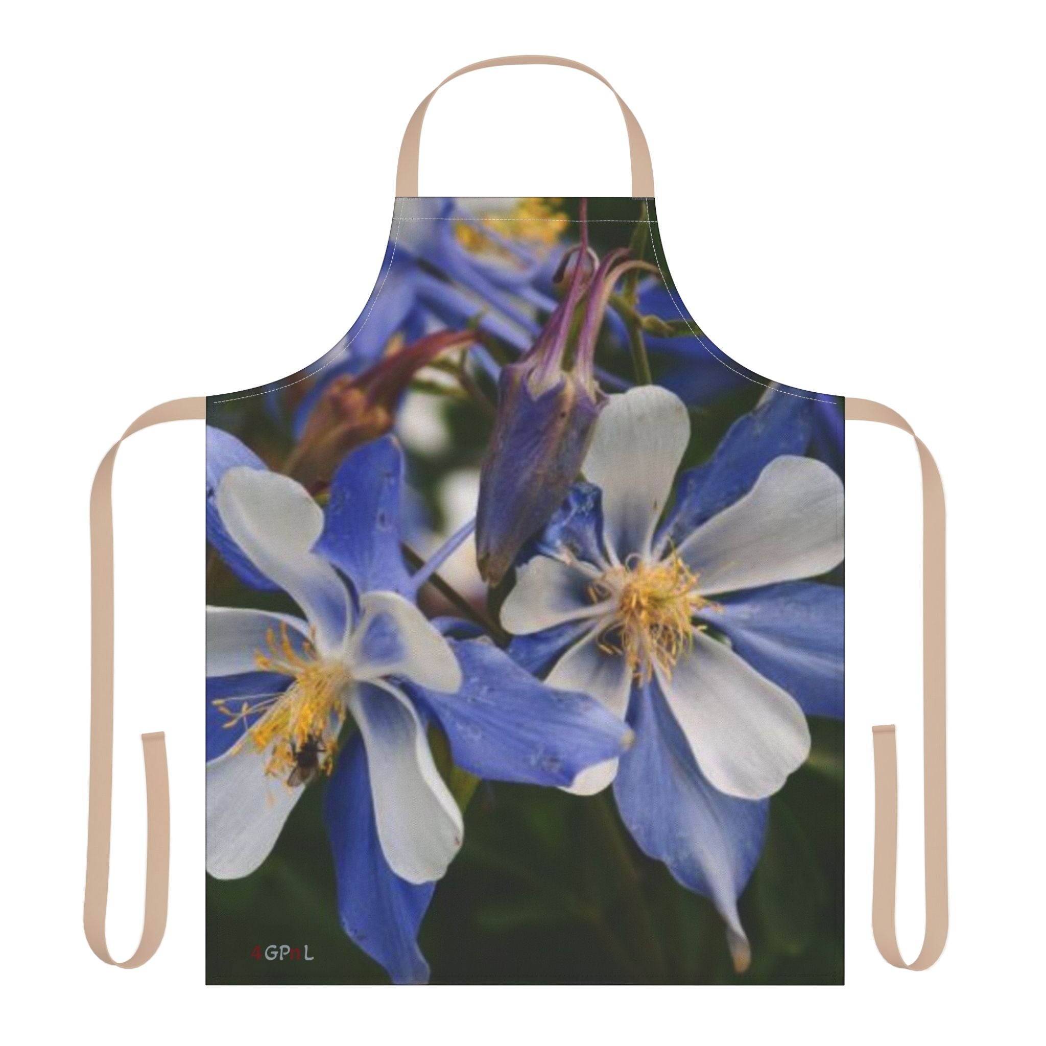 Blue Columbine Floral Apron — Gardeners & Home Cooks Gift
