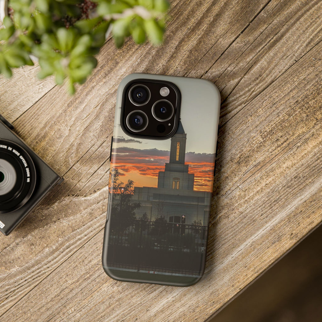 Grand Junction, CO Temple Sunset Phone Case — Protective Tough Case with Scenic Sunset Temple Design