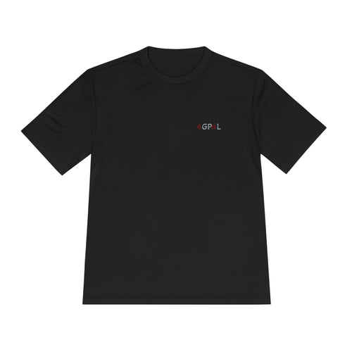 4GPnL "Title of Liberty" Flag Graphic Moisture-Wicking Tee — Inspirational Script Back Print
