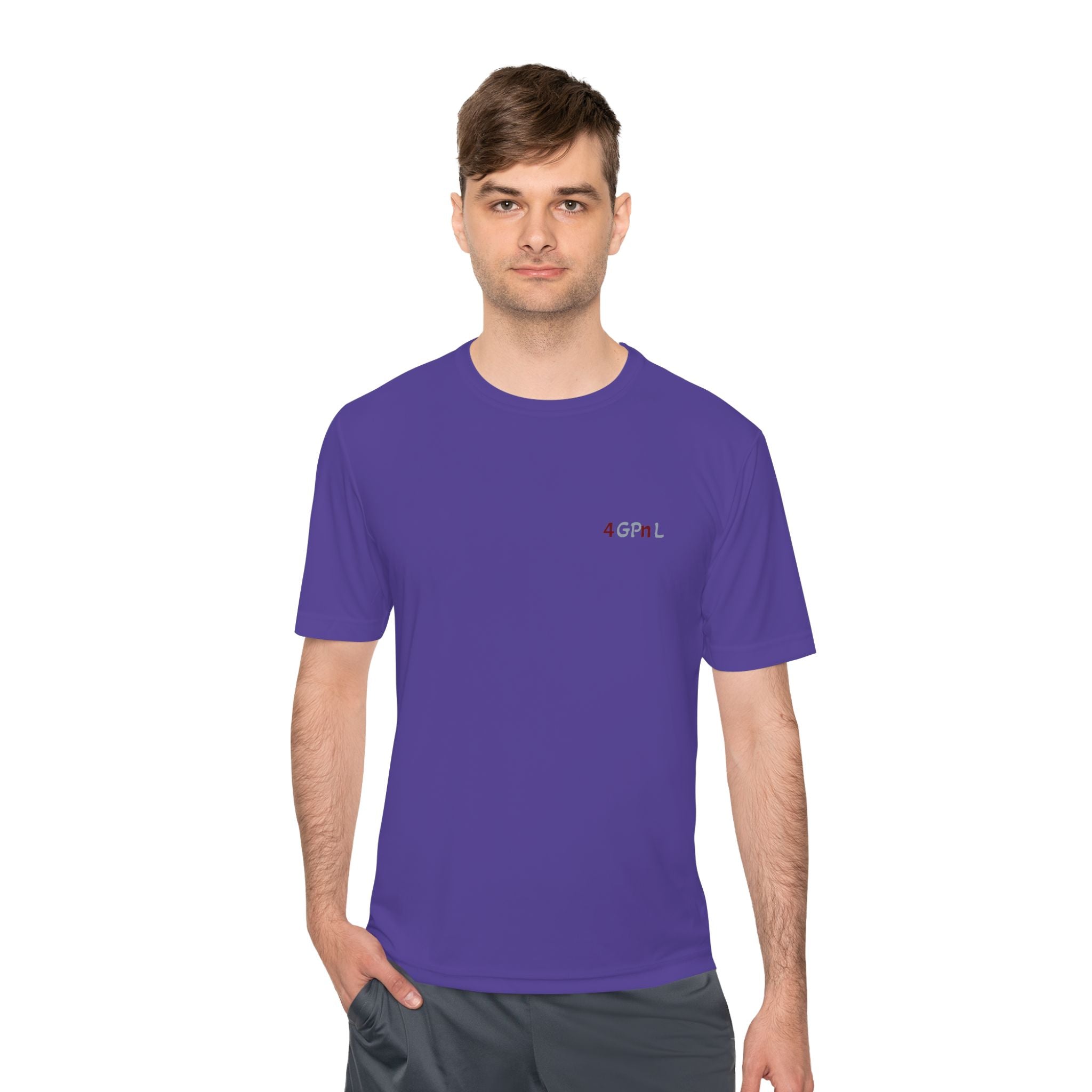 4GPnL "Title of Liberty" Flag Graphic Moisture-Wicking Tee — Inspirational Script Back Print