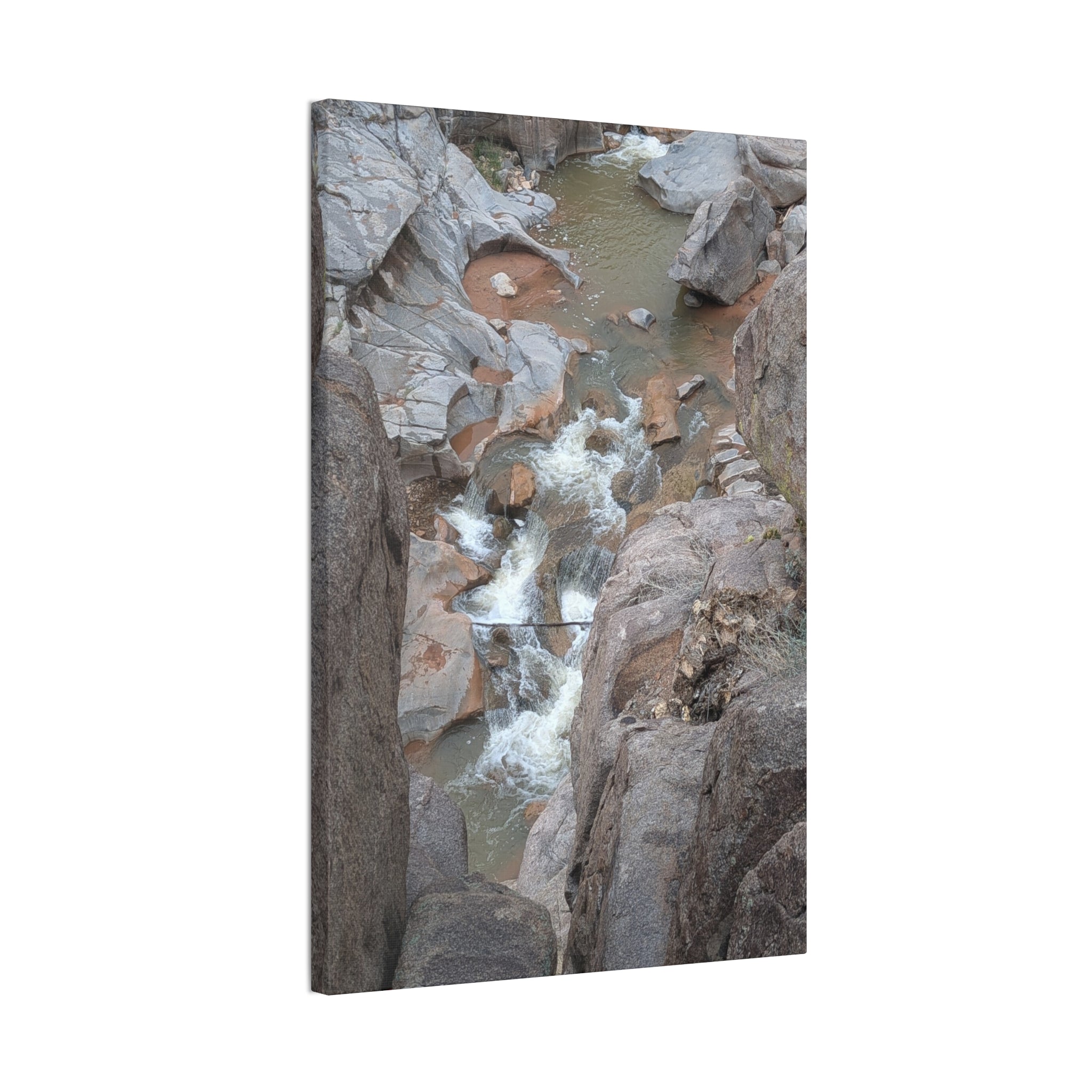 Gorge Rapids Canvas Print — Vertical River Canyon Wall Art