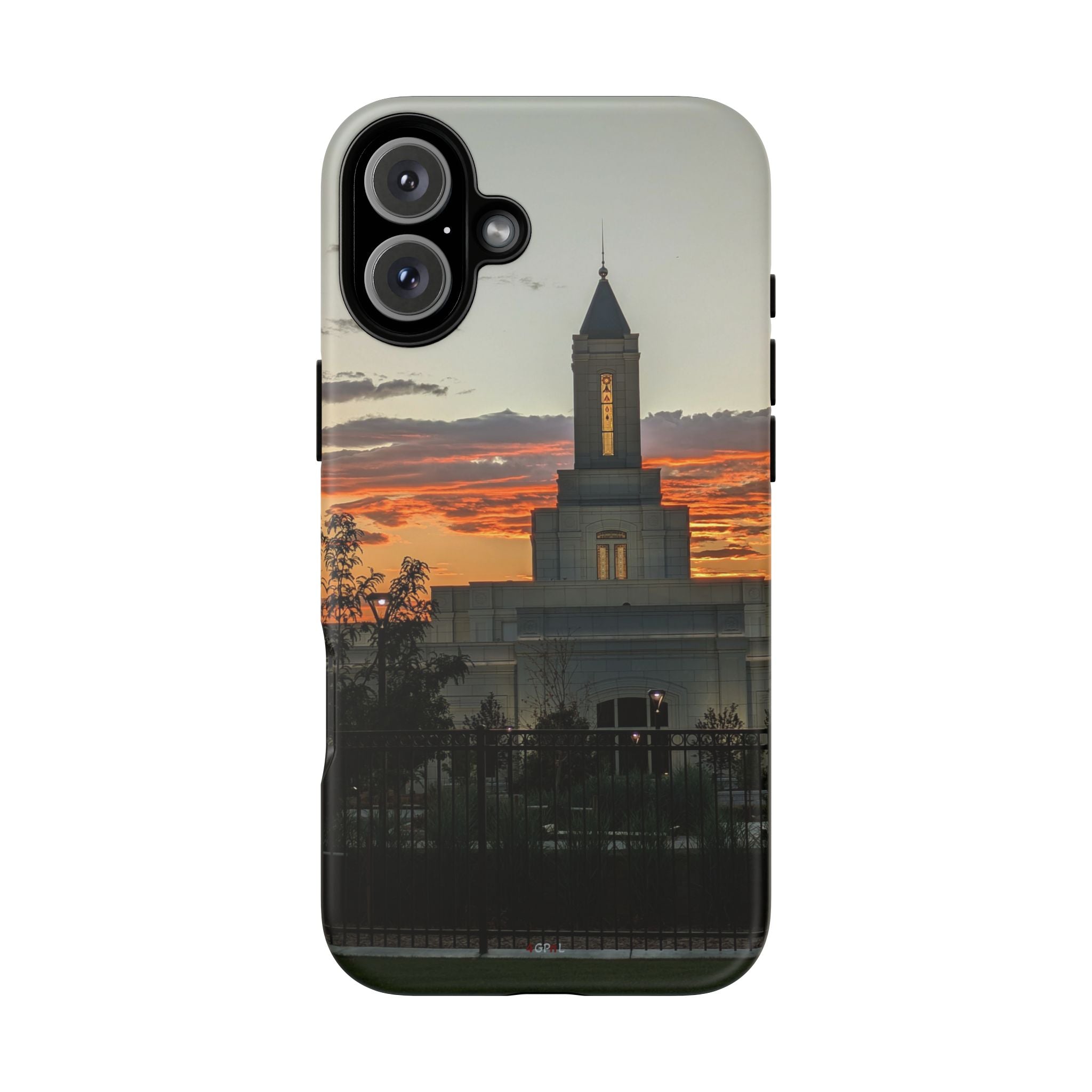 Grand Junction, CO Temple Sunset Phone Case — Protective Tough Case with Scenic Sunset Temple Design