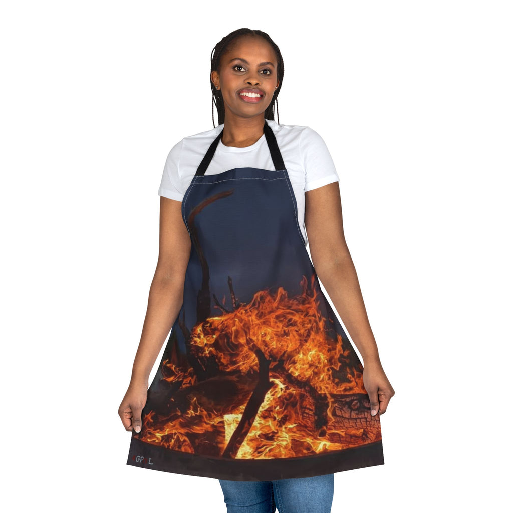 Bonfire Flames Apron – Fiery Outdoor Cooking & BBQ Grill Apron