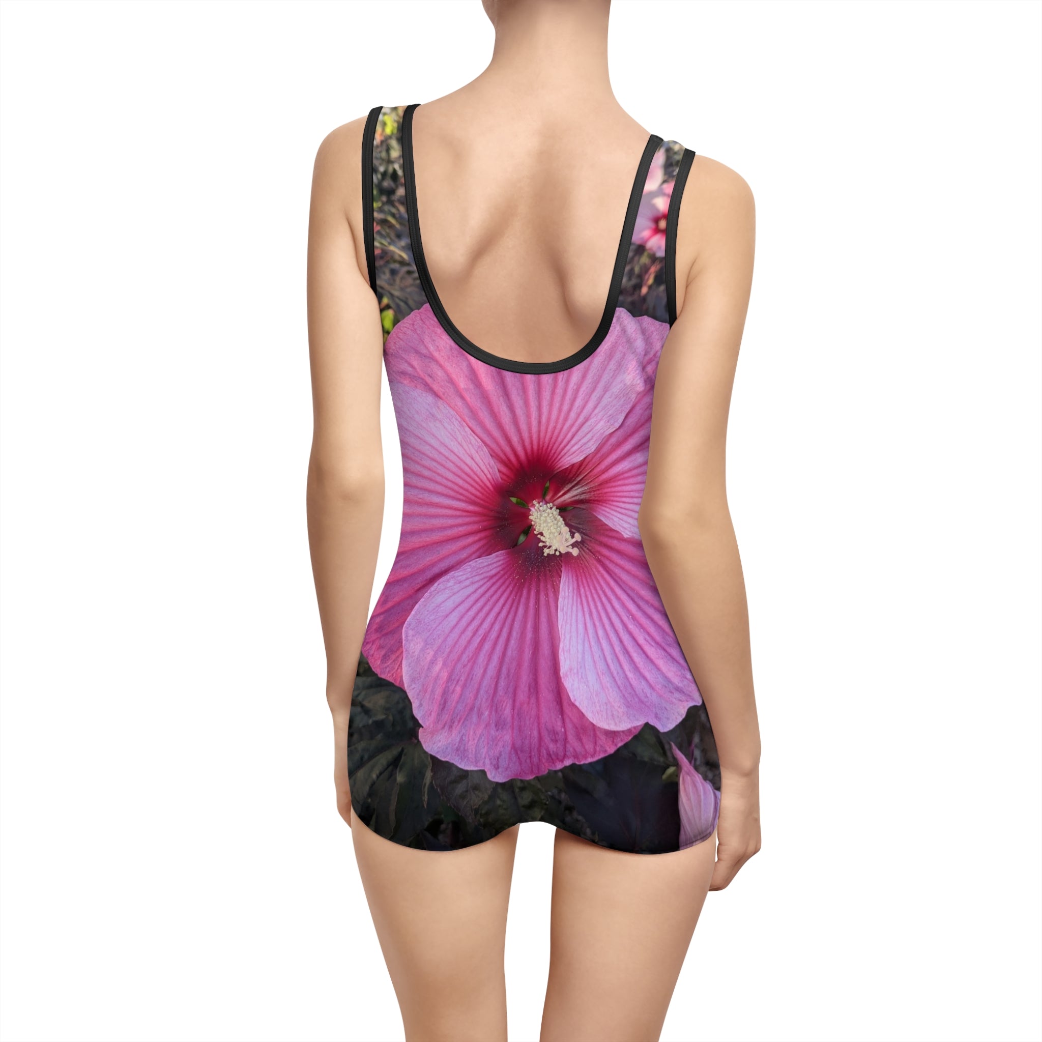 Vintage Pink Hibiscus Swimsuit