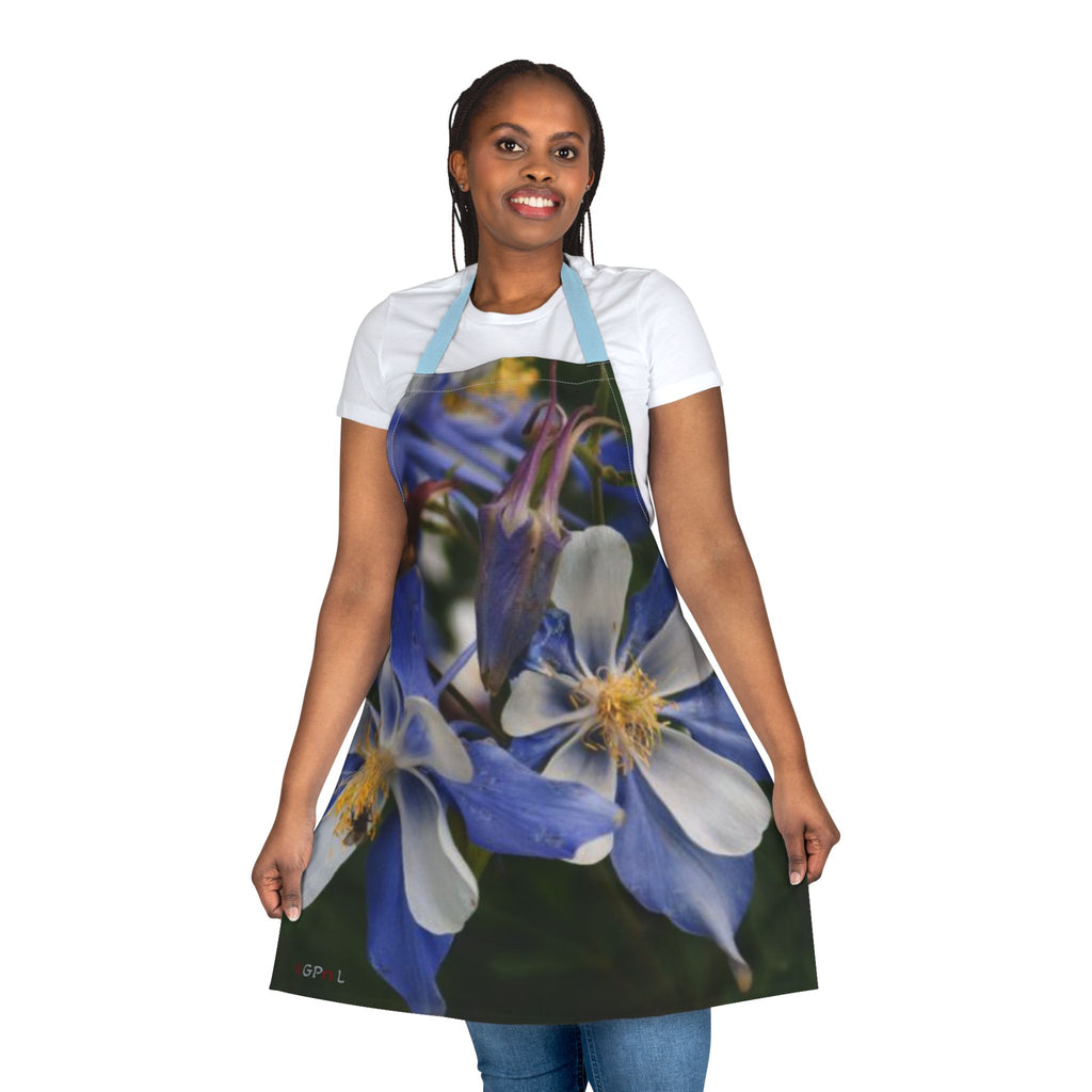 Blue Columbine Floral Apron — Gardeners & Home Cooks Gift