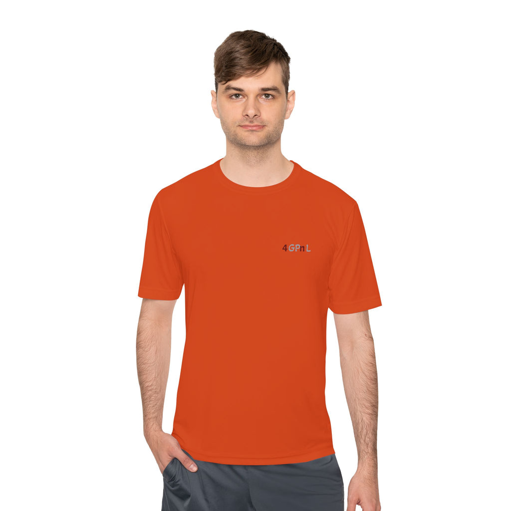 4GPnL "Title of Liberty" Flag Graphic Moisture-Wicking Tee — Inspirational Script Back Print