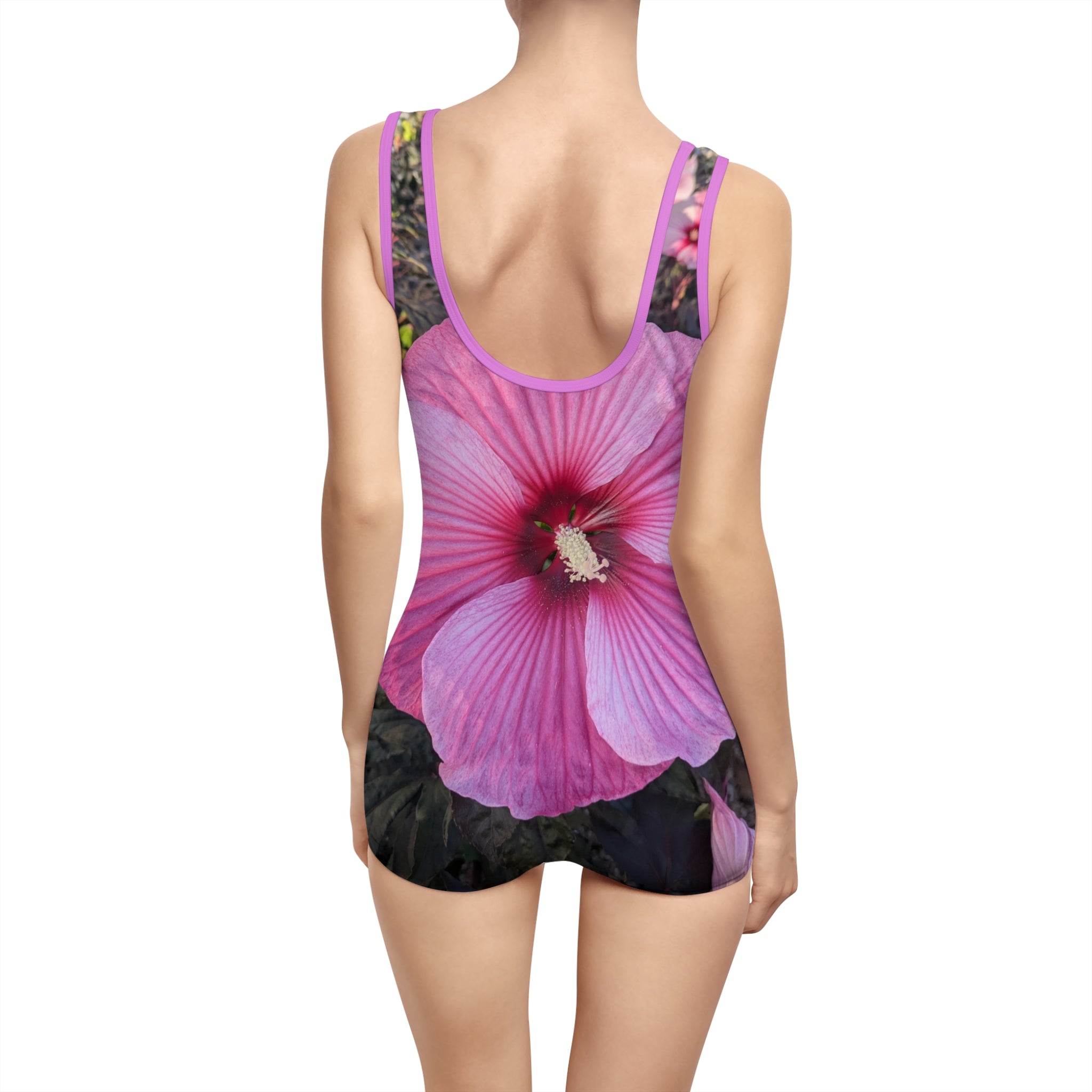 Vintage Pink Hibiscus Swimsuit