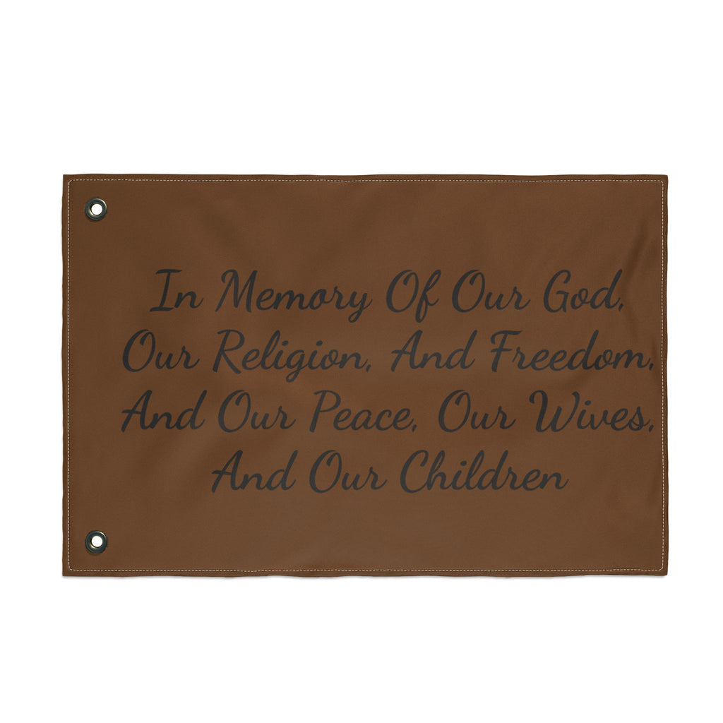 Title of Liberty Double-Sided Flag — "In Memory Of Our God, Our Religion, And Freedom"