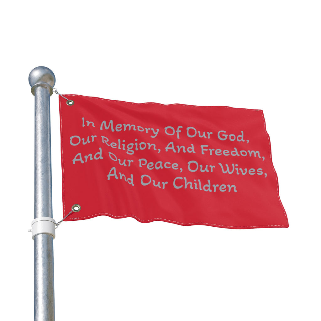 Copy of Title of Liberty Memorial Quote Flag — "In Memory Of Our God, Our Religion, And Freedom" Double-Sided Garden Flag