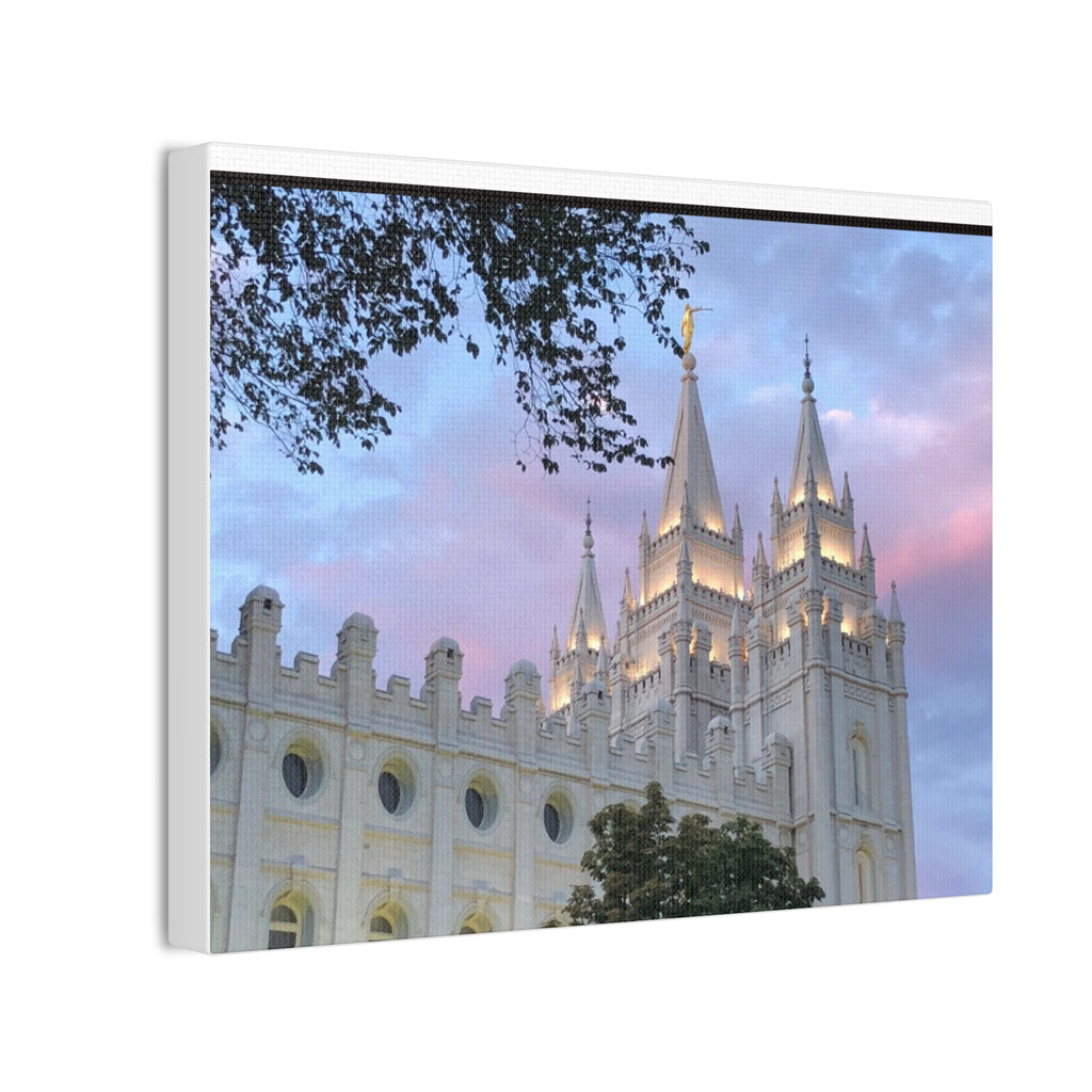 Salt Lake Temple Sunset Canvas Print