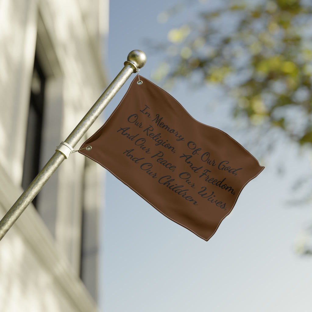 Title of Liberty Double-Sided Flag — "In Memory Of Our God, Our Religion, And Freedom"