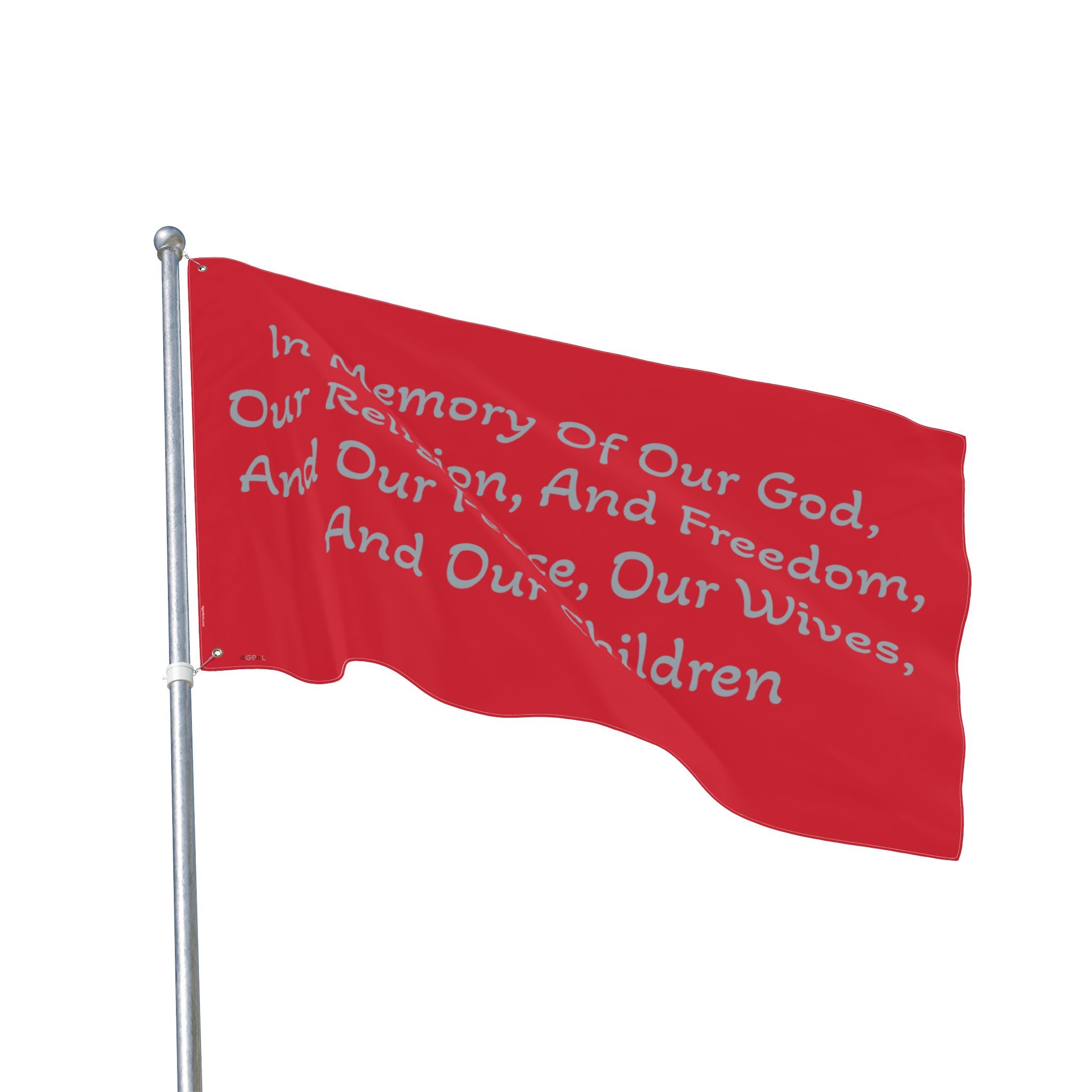 Copy of Title of Liberty Memorial Quote Flag — "In Memory Of Our God, Our Religion, And Freedom" Double-Sided Garden Flag