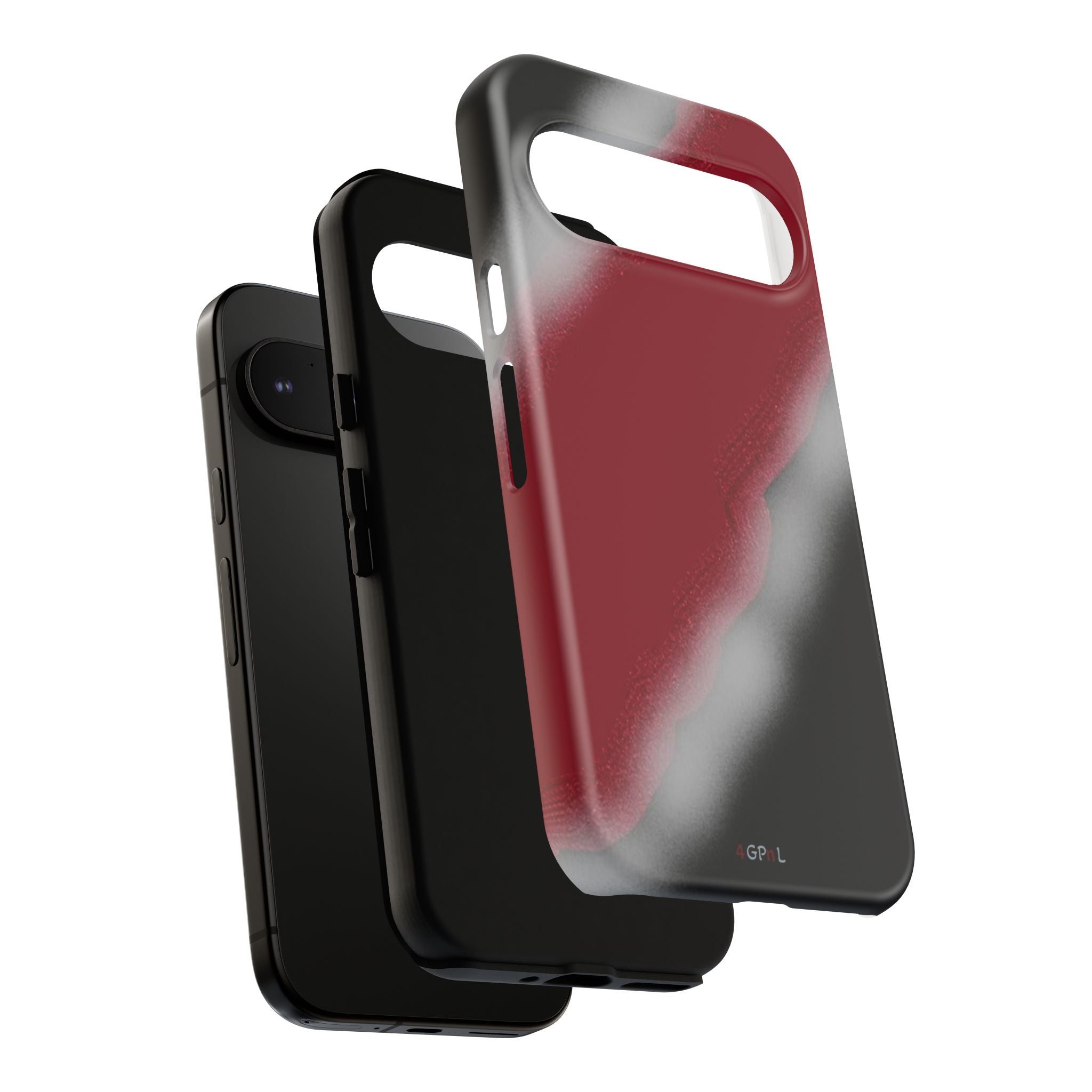 Red and Black Gradient Tough Phone Case — Shockproof Protective Cover