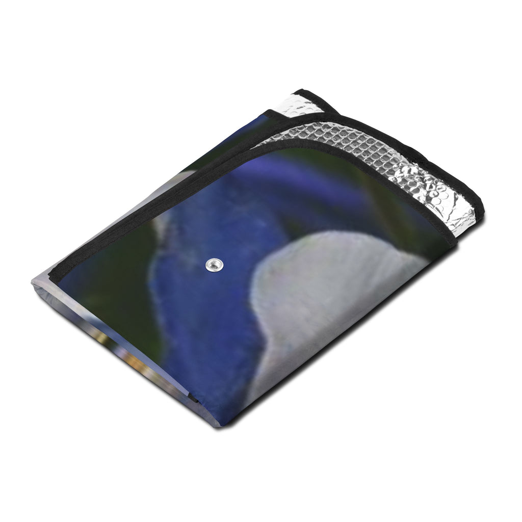 Floral Columbine Car Sun Shade — Blue Wildflower Windshield Protector