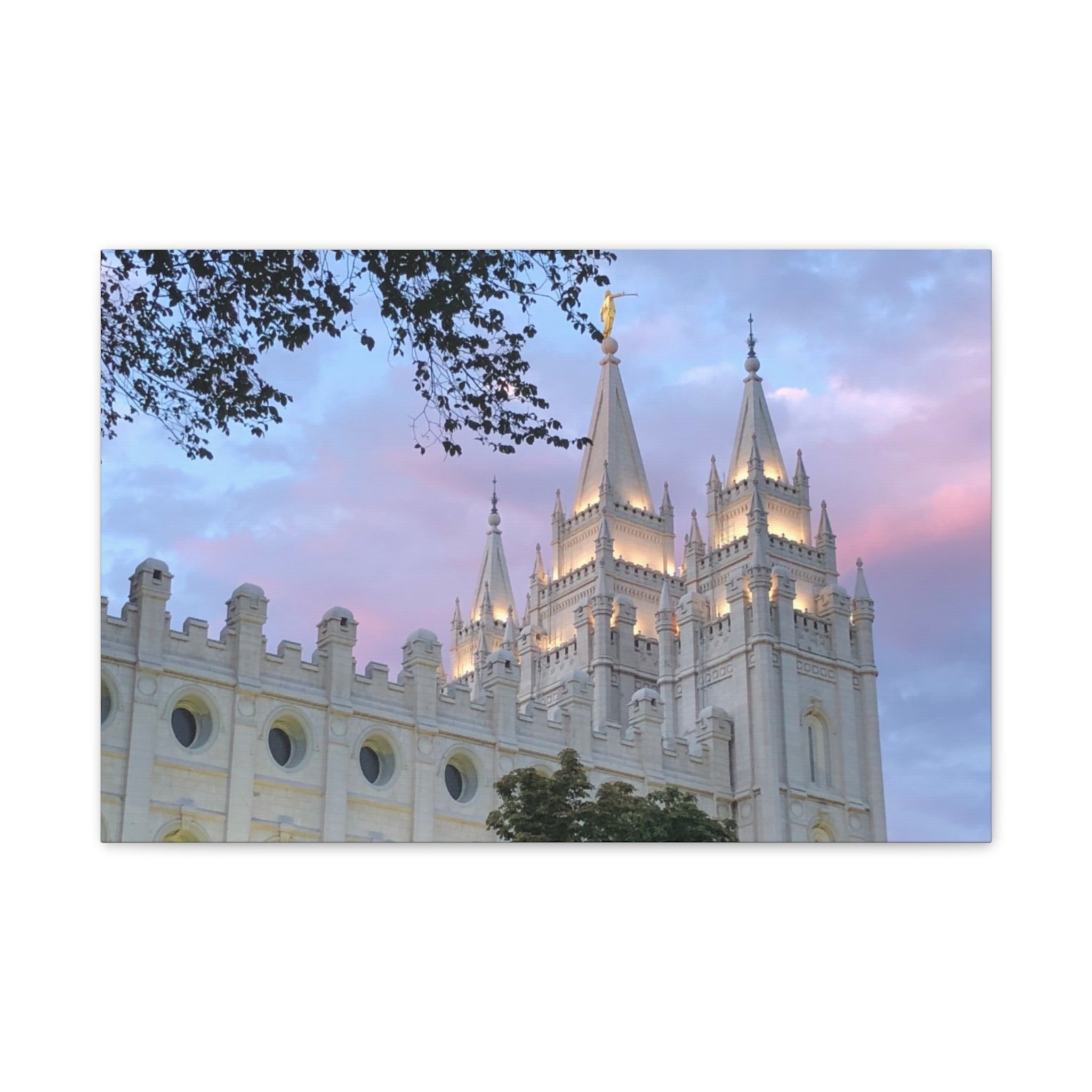 Salt Lake Temple Sunset Canvas Print