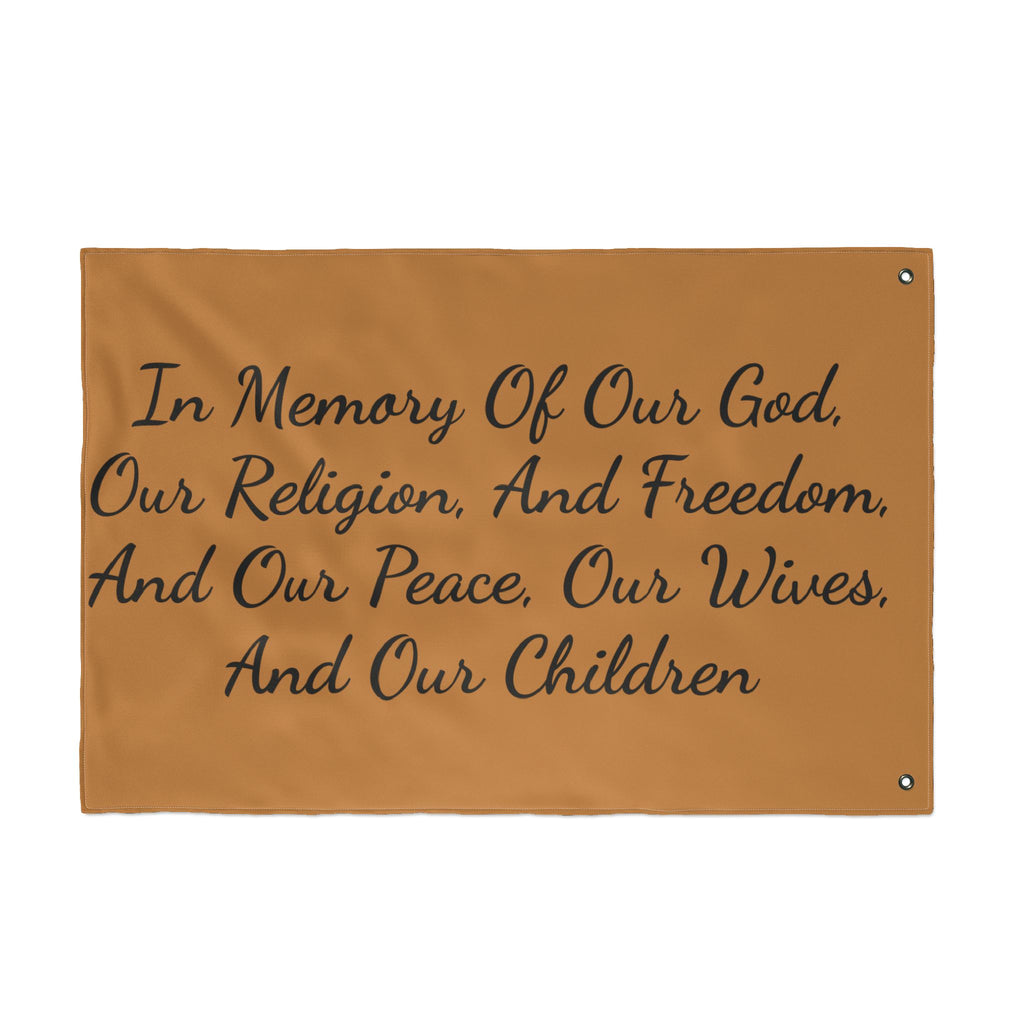 Title of Liberty Flag - "In Memory Of Our God, Our Religion, And Freedom" Double-Sided Garden Banner