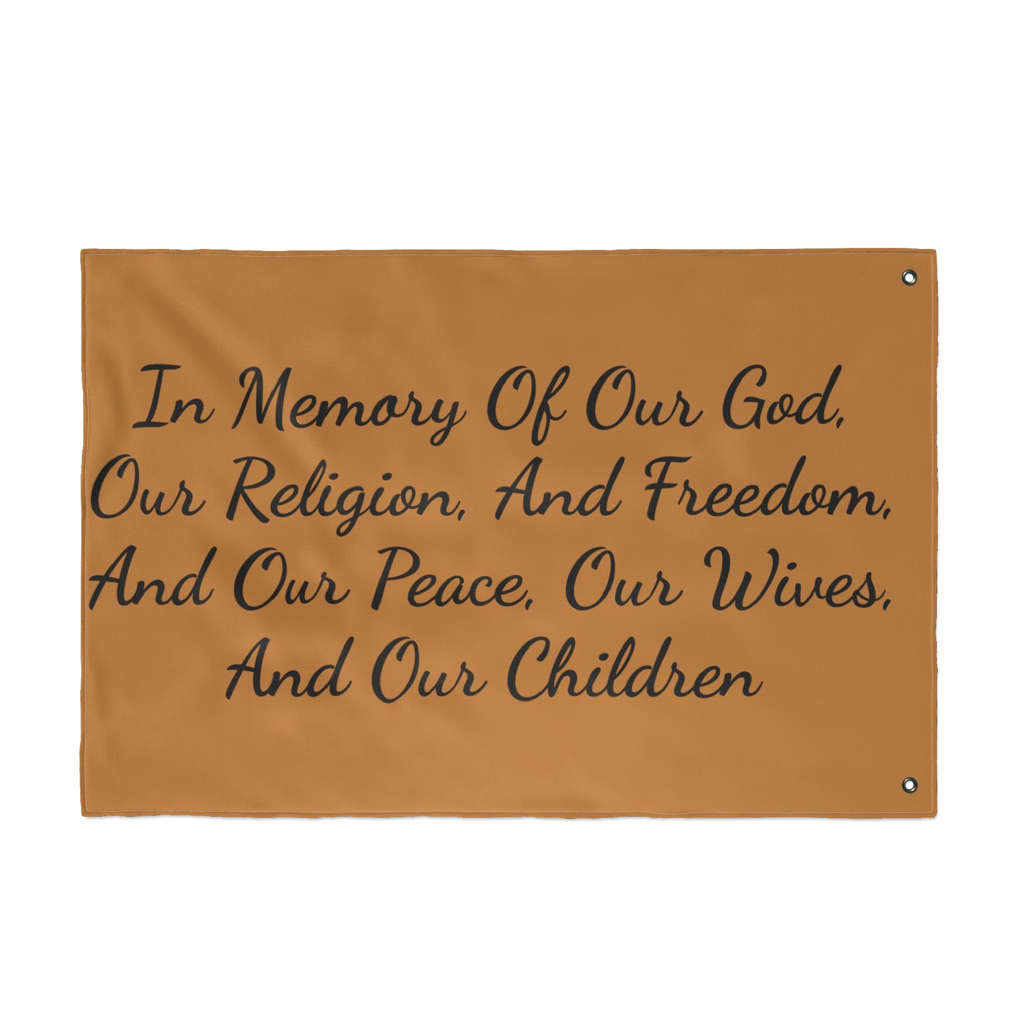 Title of Liberty Flag - "In Memory Of Our God, Our Religion, And Freedom" Double-Sided Garden Banner