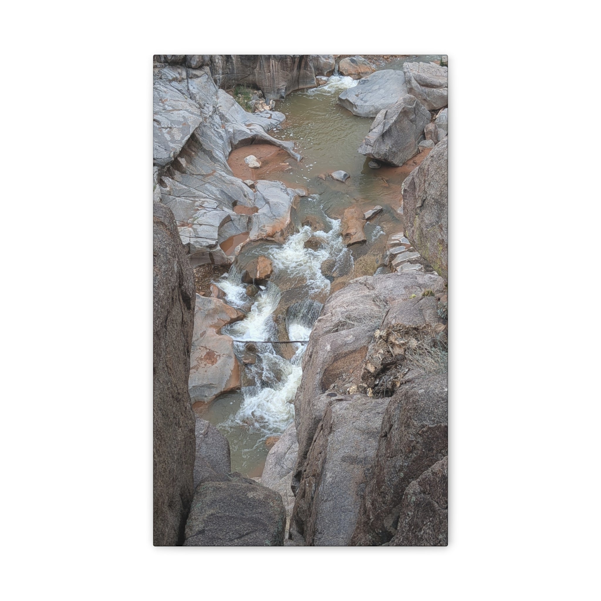 Gorge Rapids Canvas Print — Vertical River Canyon Wall Art