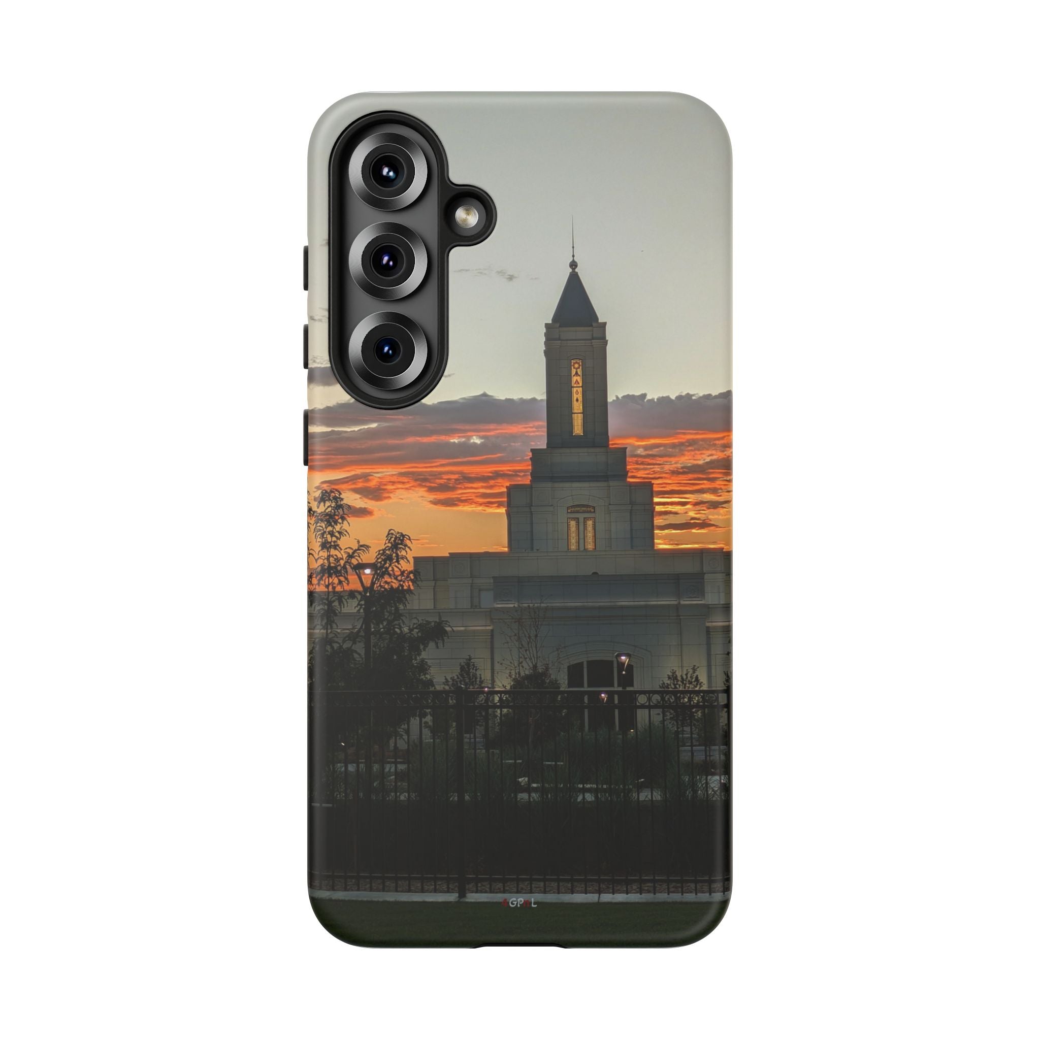 Grand Junction, CO Temple Sunset Phone Case — Protective Tough Case with Scenic Sunset Temple Design