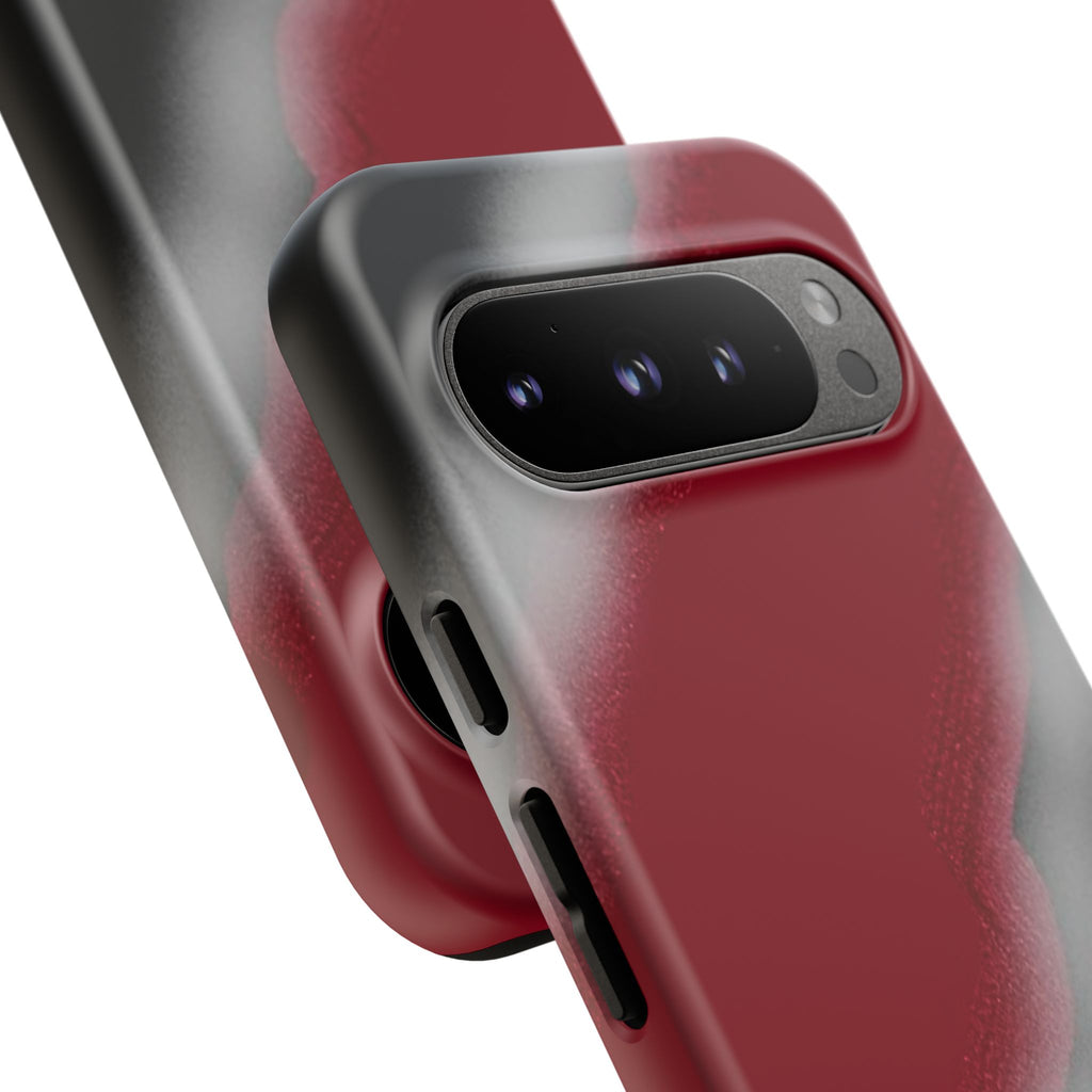 Red and Black Gradient Tough Phone Case — Shockproof Protective Cover
