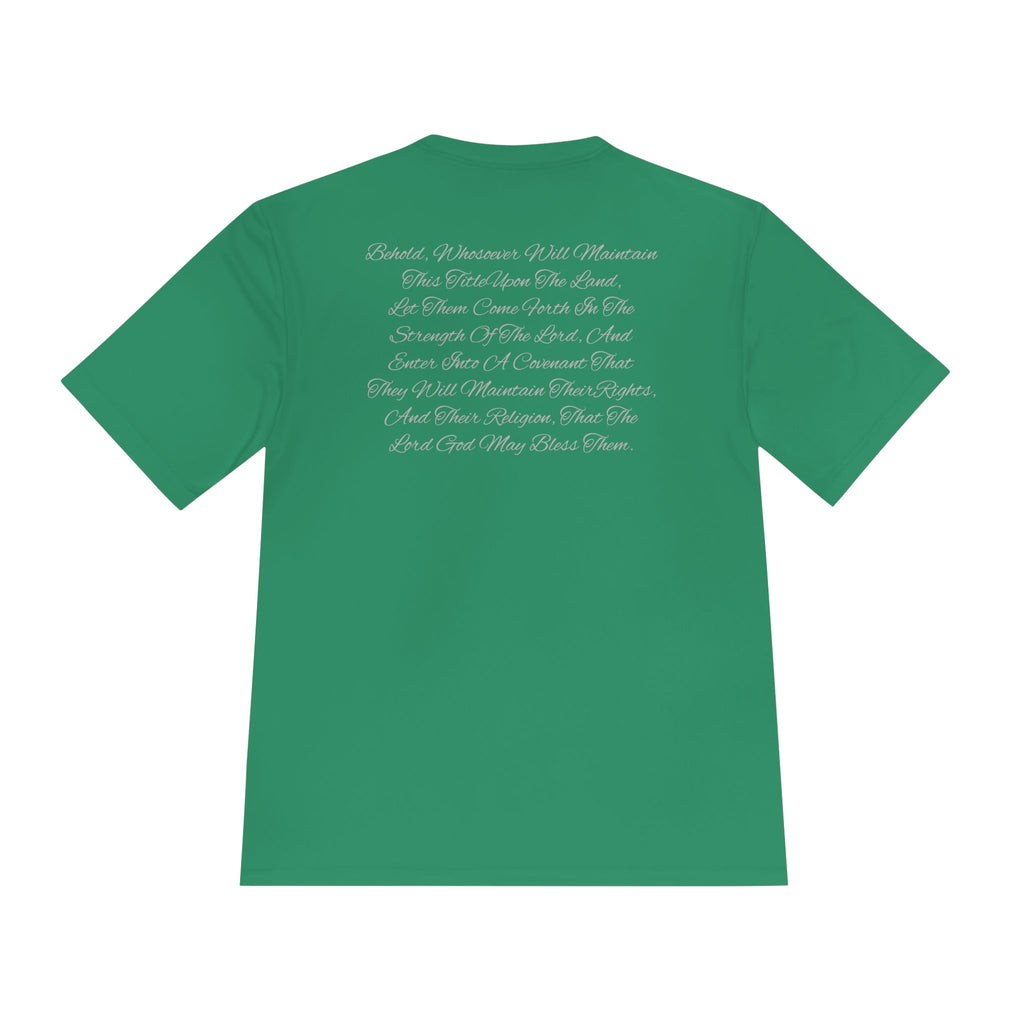 American Flag Title of Liberty Graphic Tee — Patriotic "Land of the Free" Moisture-Wicking Shirt