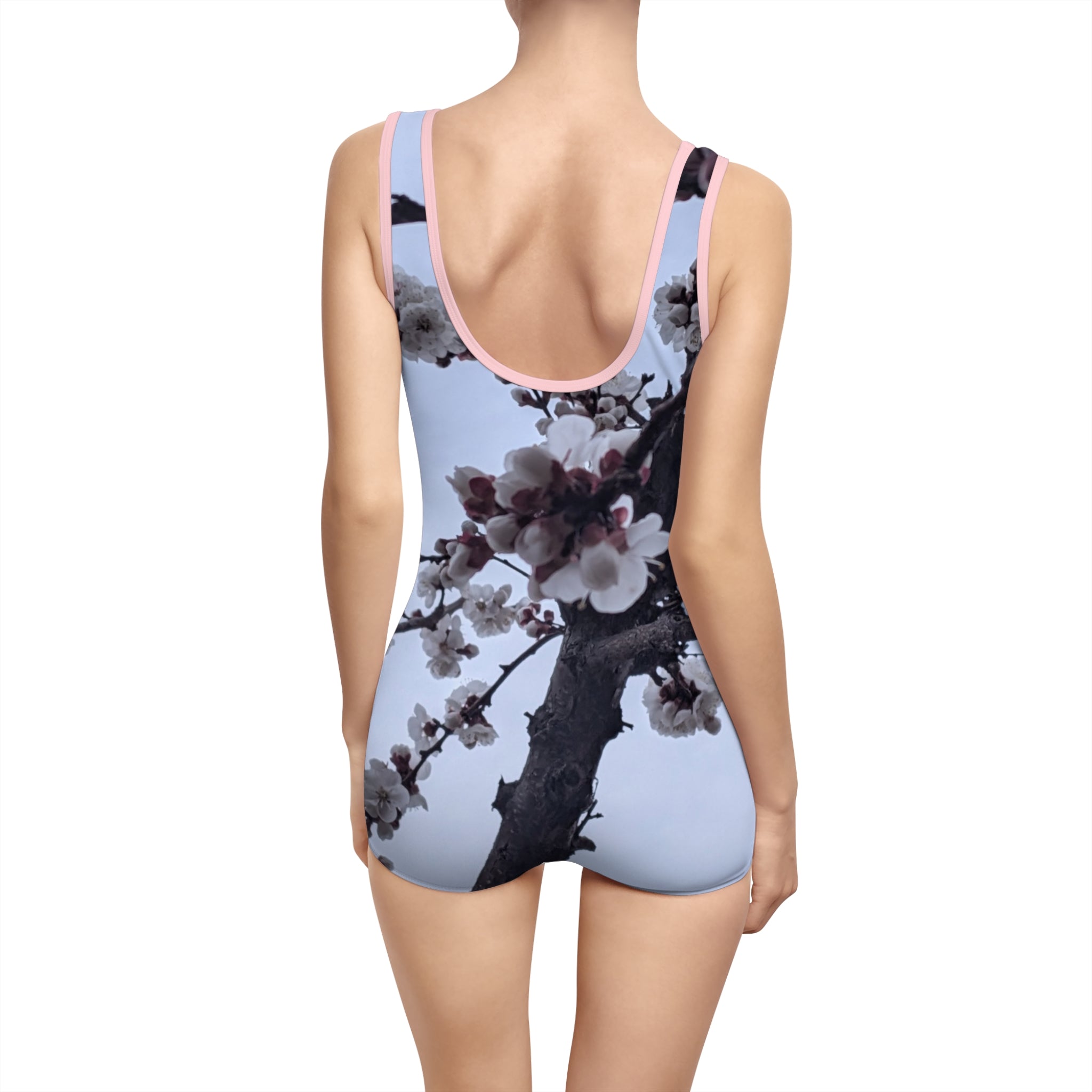 Vintage Floral One-Piece Swimsuit – Cherry Blossom AOP