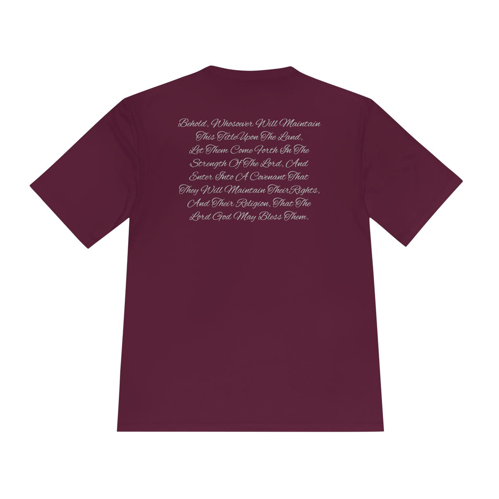 American Flag Title of Liberty Graphic Tee — Patriotic "Land of the Free" Moisture-Wicking Shirt