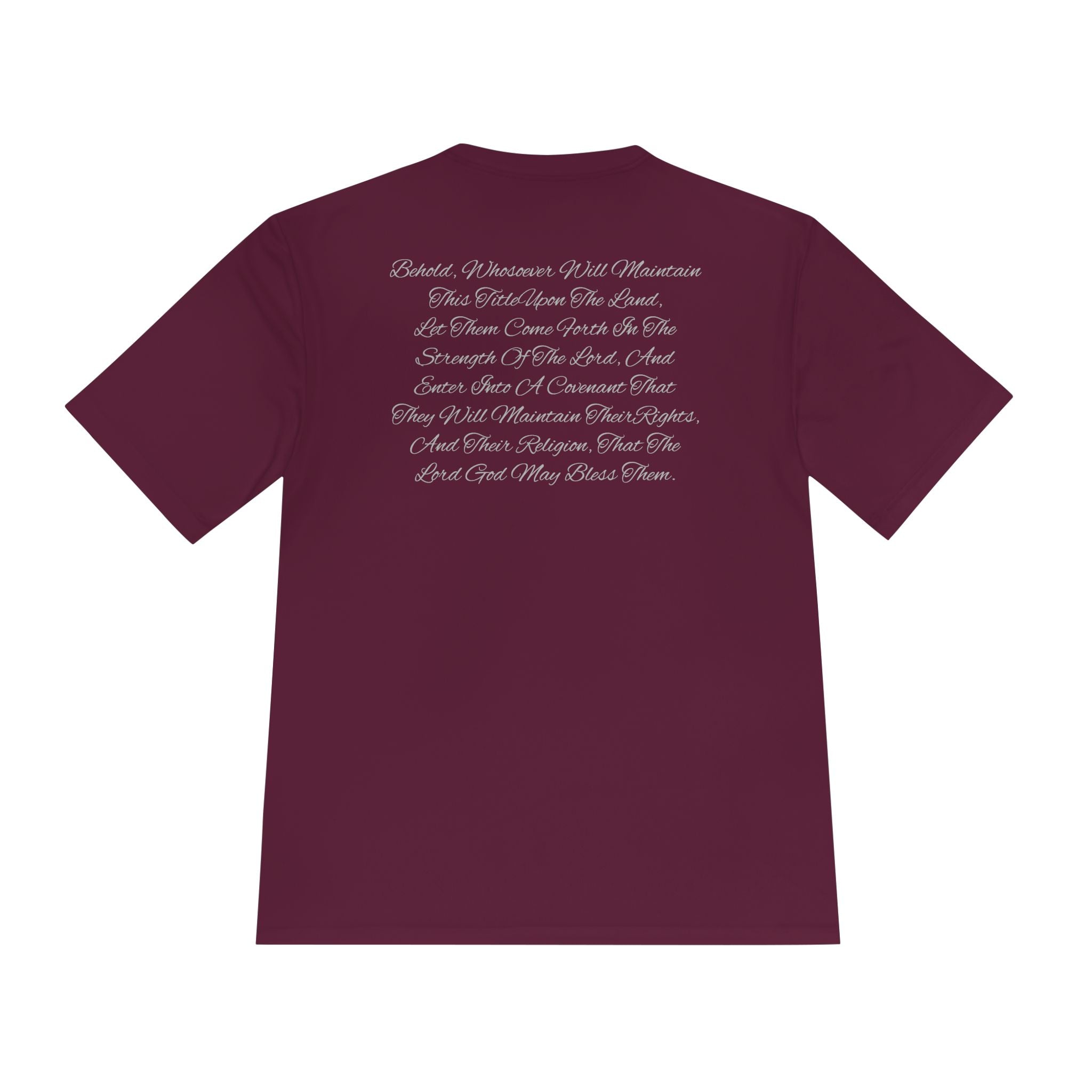 American Flag Title of Liberty Graphic Tee — Patriotic "Land of the Free" Moisture-Wicking Shirt