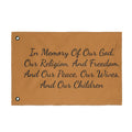 Title of Liberty Flag - "In Memory Of Our God, Our Religion, And Freedom" Double-Sided Garden Banner