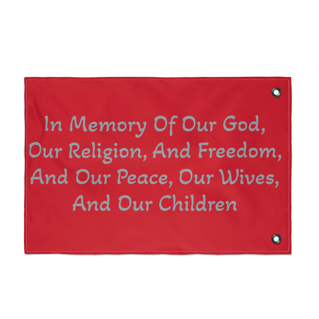 Copy of Title of Liberty Memorial Quote Flag — "In Memory Of Our God, Our Religion, And Freedom" Double-Sided Garden Flag