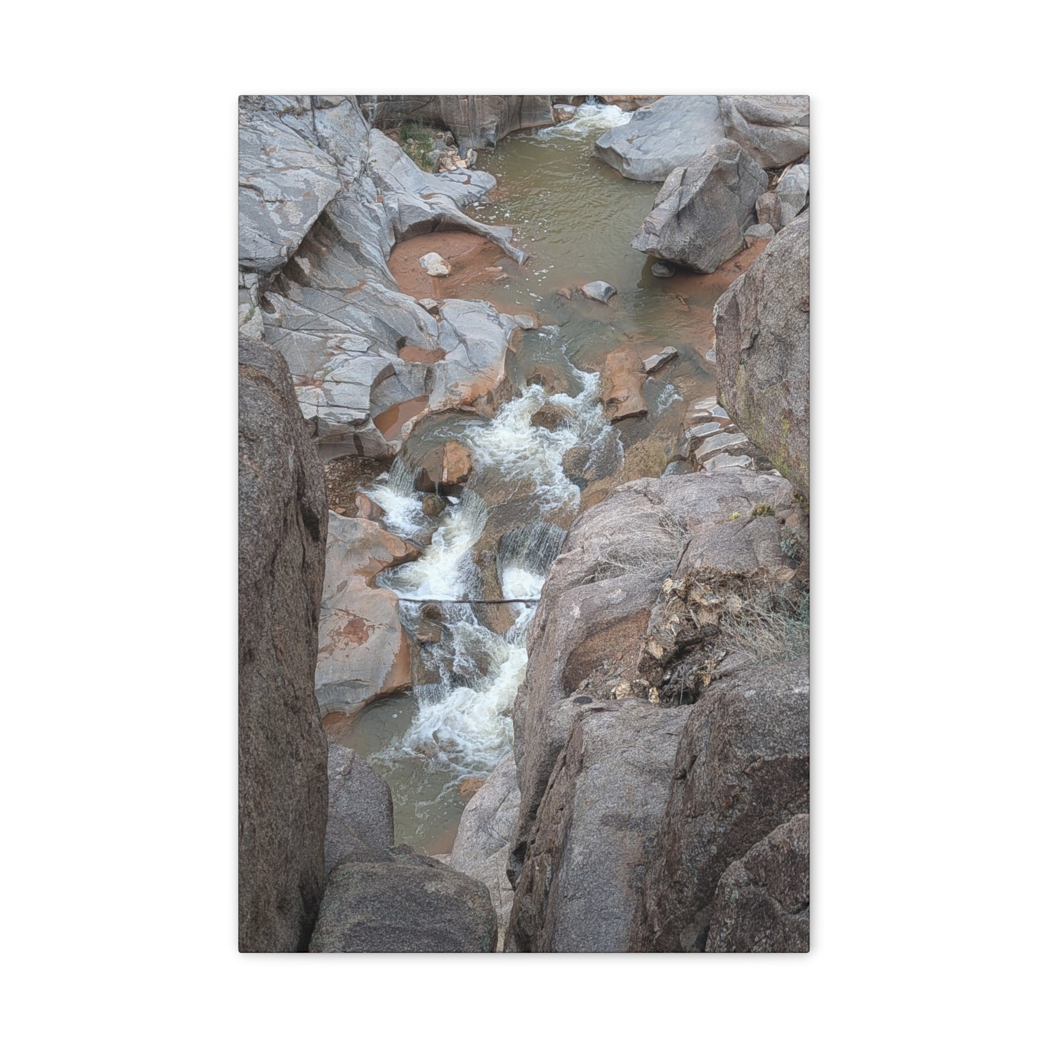 Gorge Rapids Canvas Print — Vertical River Canyon Wall Art