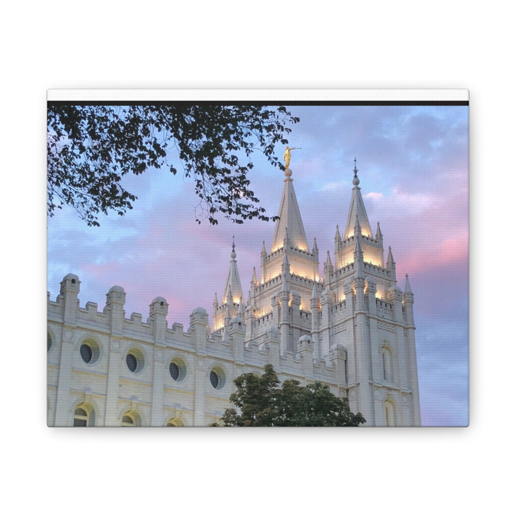 Salt Lake Temple Sunset Canvas Print
