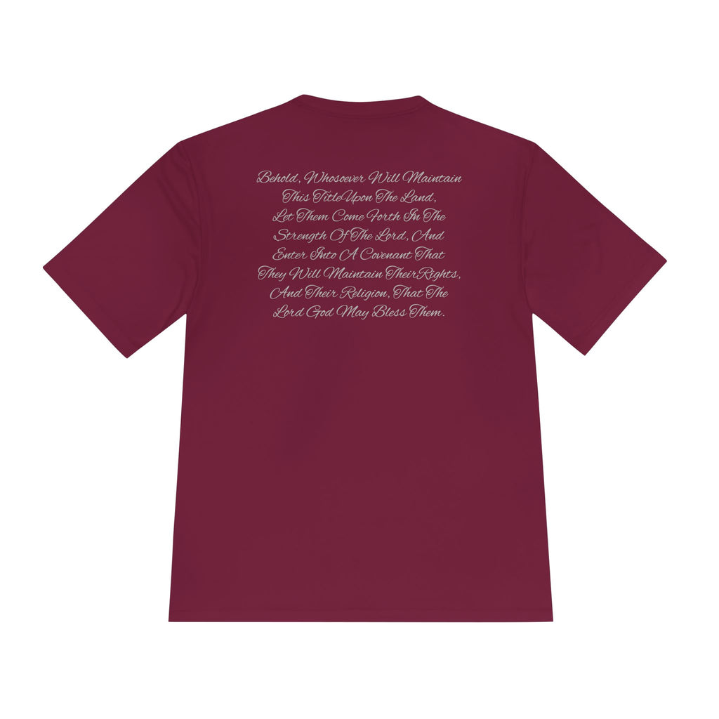 American Flag Title of Liberty Graphic Tee — Patriotic "Land of the Free" Moisture-Wicking Shirt