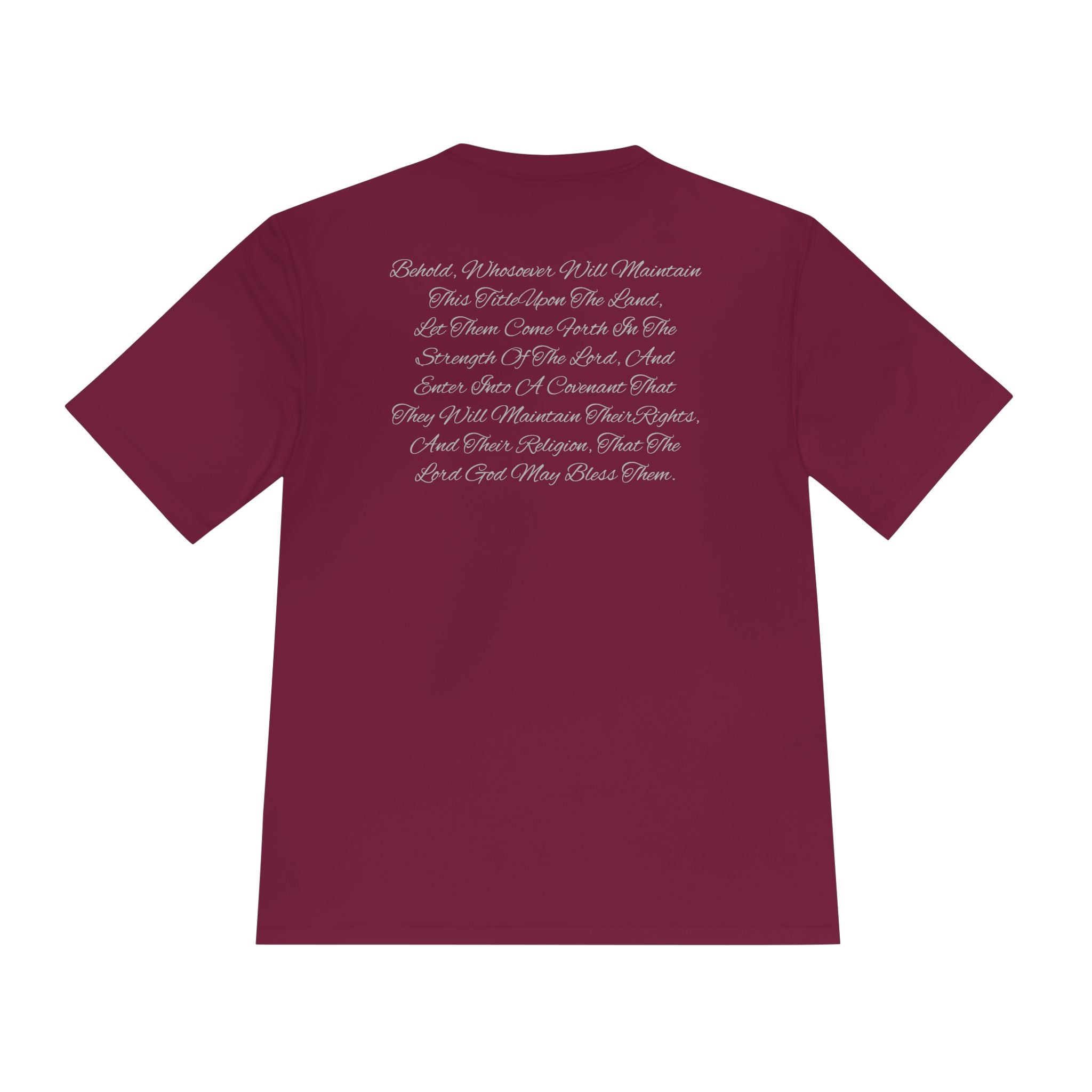 American Flag Title of Liberty Graphic Tee — Patriotic "Land of the Free" Moisture-Wicking Shirt