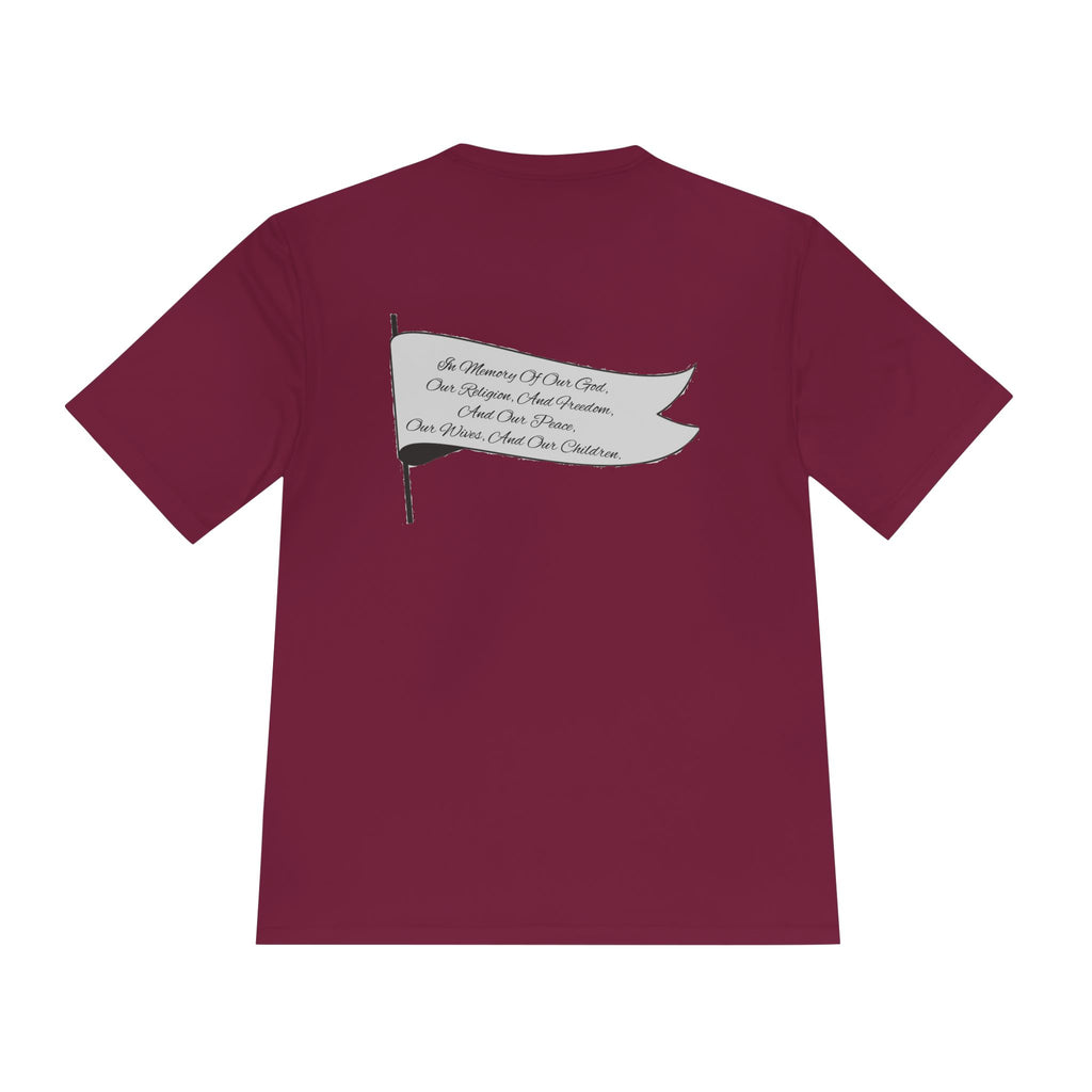 4GPnL "Title of Liberty" Flag Graphic Moisture-Wicking Tee — Inspirational Script Back Print