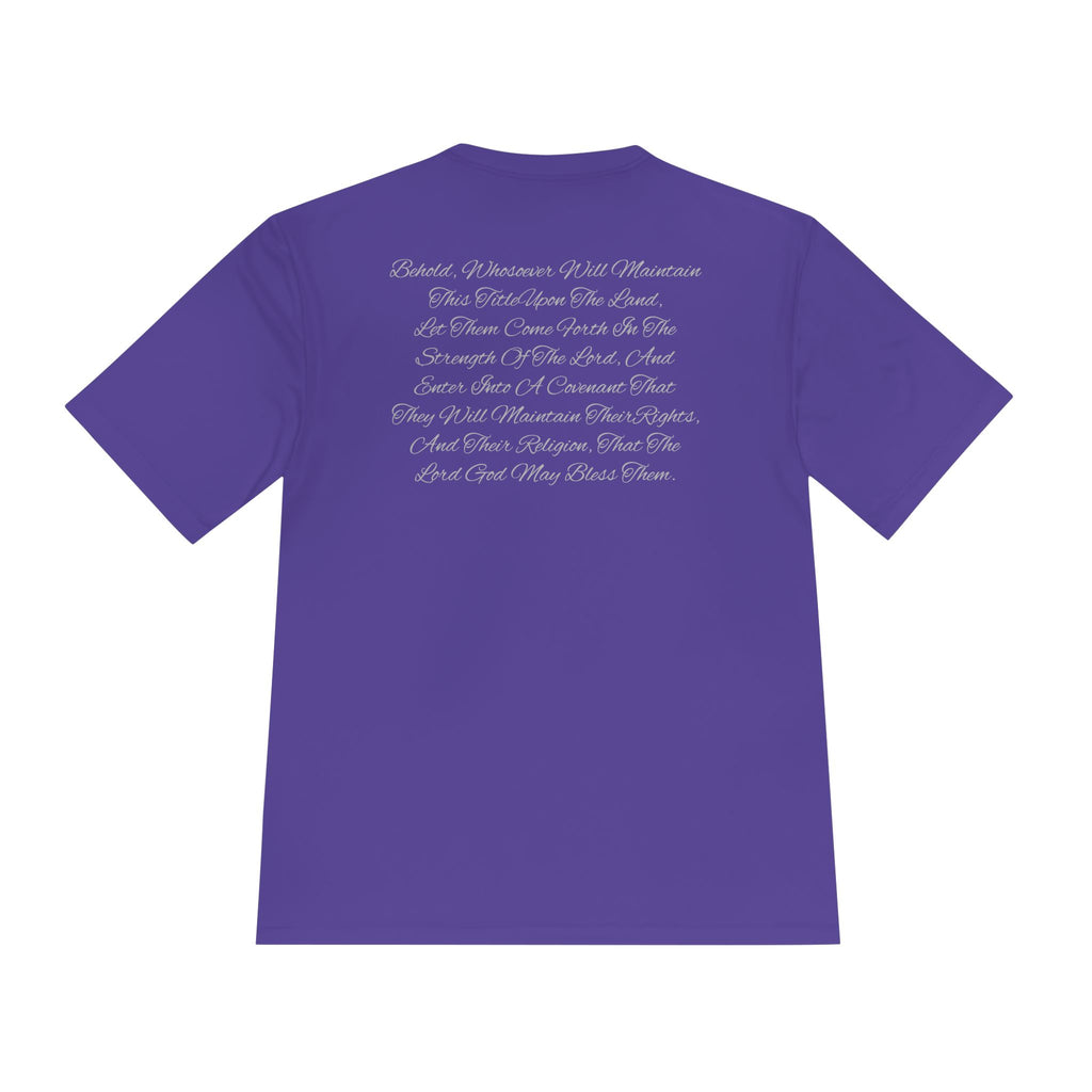 American Flag Title of Liberty Graphic Tee — Patriotic "Land of the Free" Moisture-Wicking Shirt