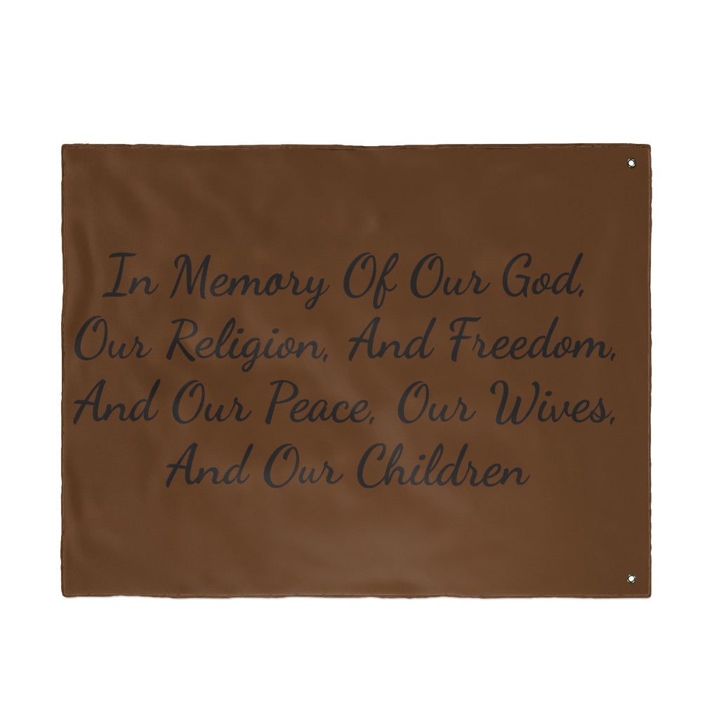 Title of Liberty Double-Sided Flag — "In Memory Of Our God, Our Religion, And Freedom"