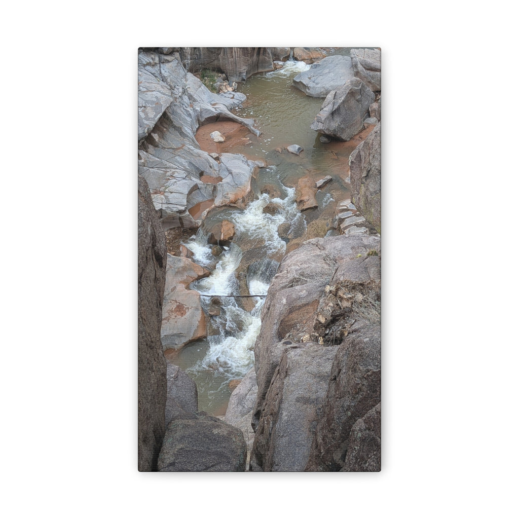 Gorge Rapids Canvas Print — Vertical River Canyon Wall Art