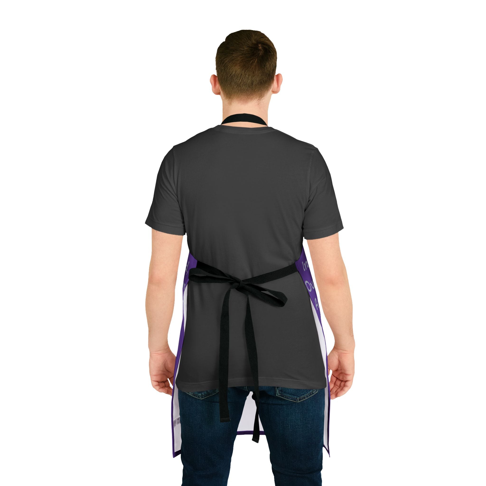 "Title of Liberty Apron — "In Memory of Our God..." Purple Kitchen Apron for Patriotic & Religious Cooks