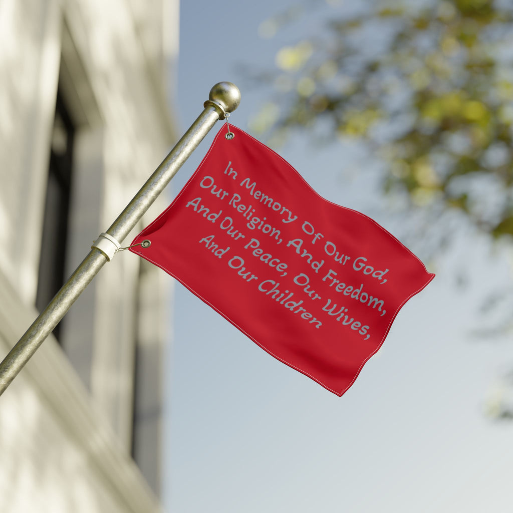 Copy of Title of Liberty Memorial Quote Flag — "In Memory Of Our God, Our Religion, And Freedom" Double-Sided Garden Flag