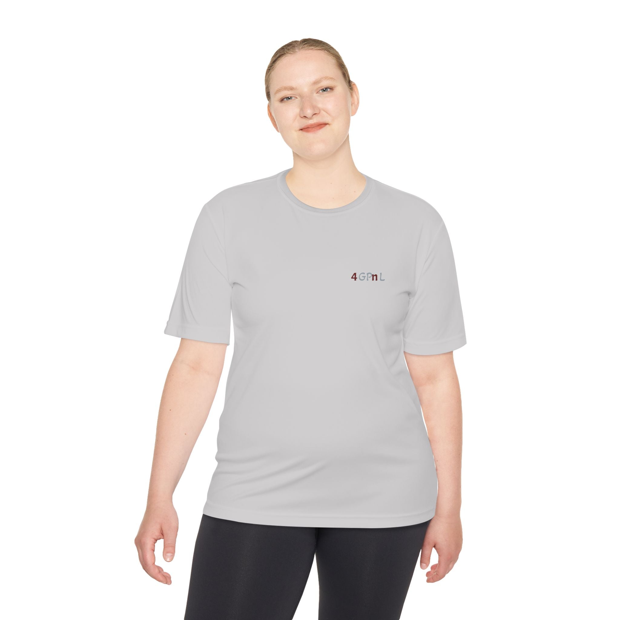 4GPnL "Title of Liberty" Flag Graphic Moisture-Wicking Tee — Inspirational Script Back Print