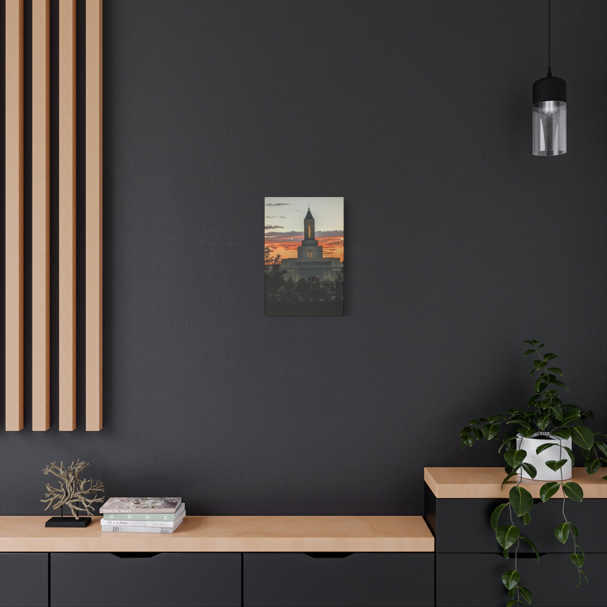 Sunset Temple Canvas Print — Stretched Matte Wall Art