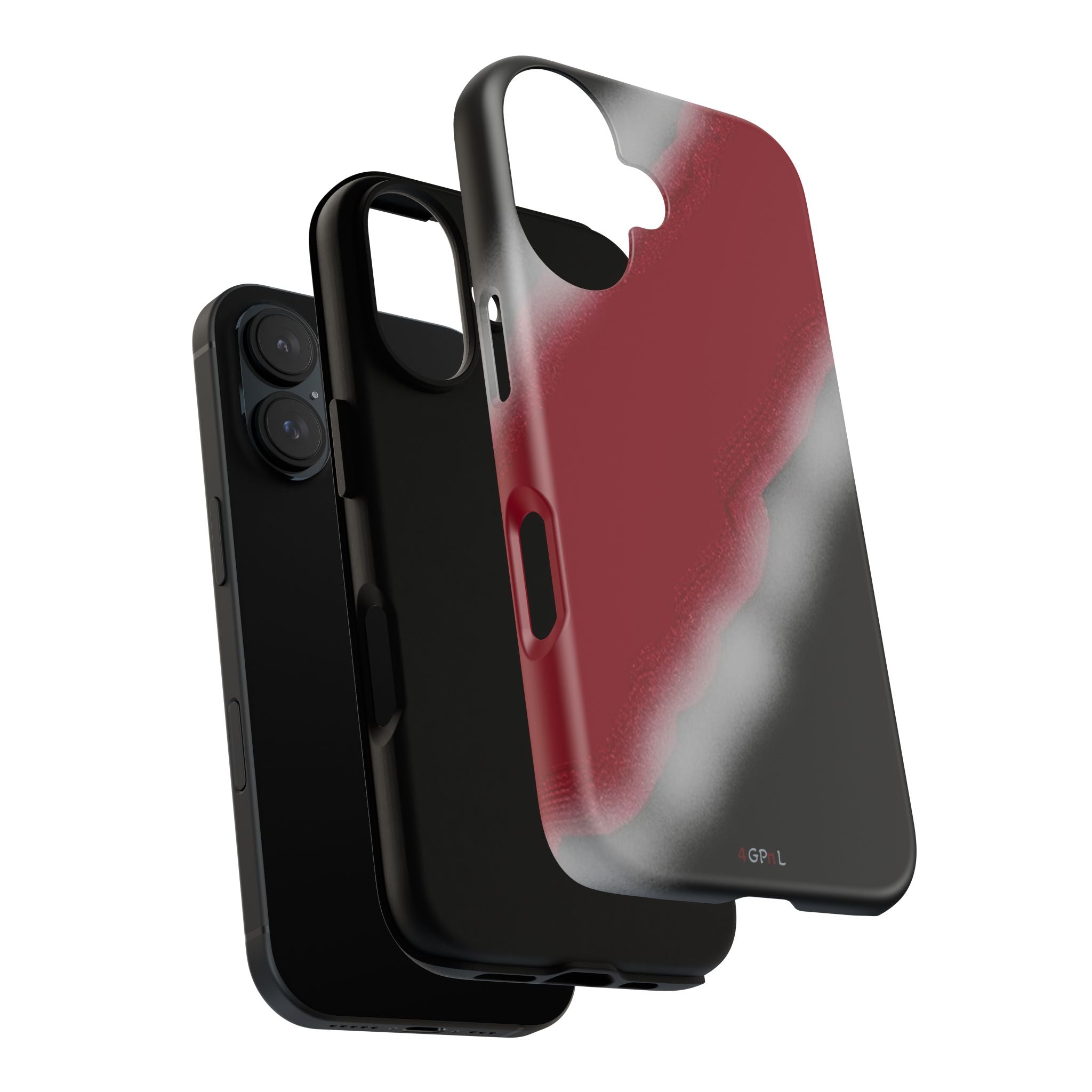 Red and Black Gradient Tough Phone Case — Shockproof Protective Cover