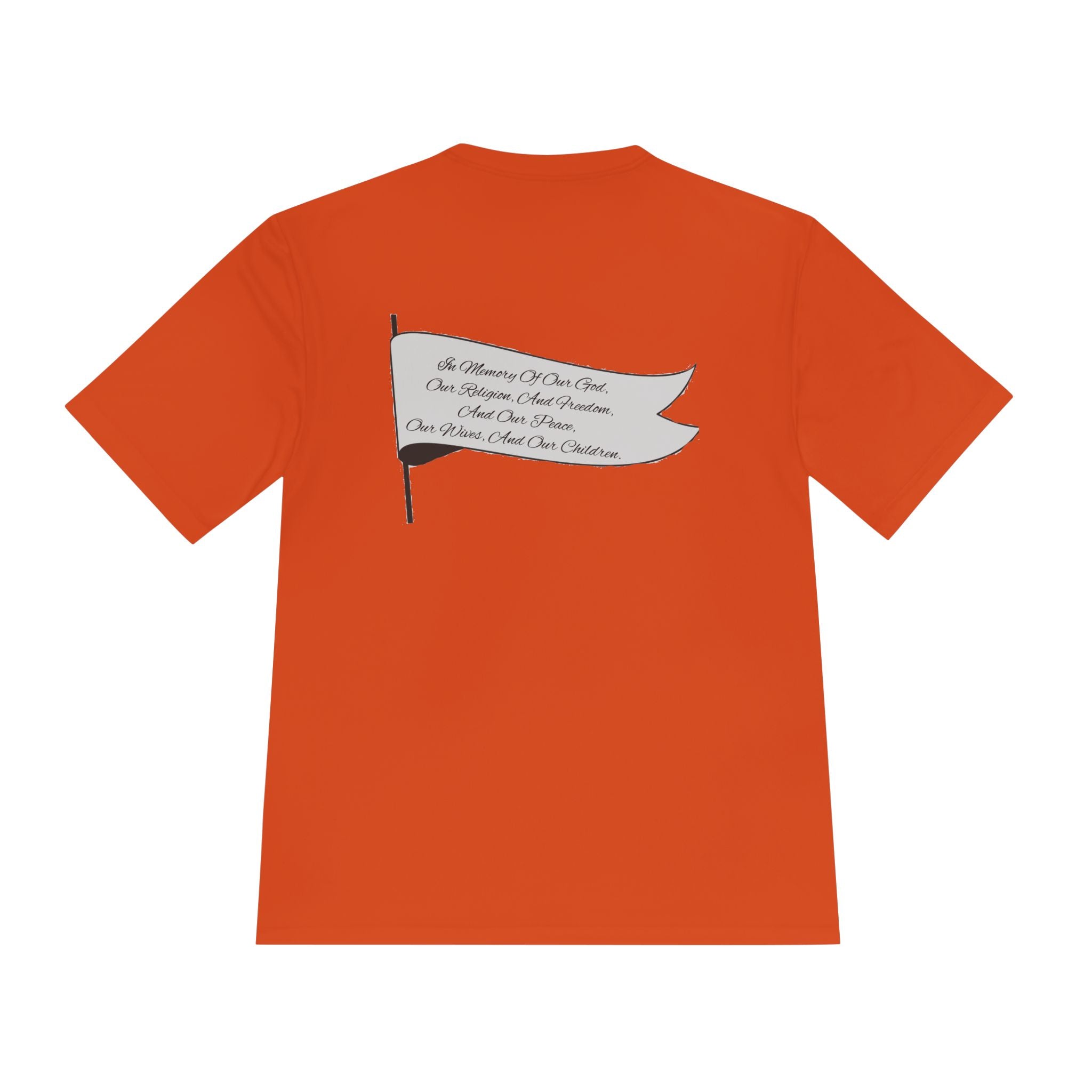 4GPnL "Title of Liberty" Flag Graphic Moisture-Wicking Tee — Inspirational Script Back Print